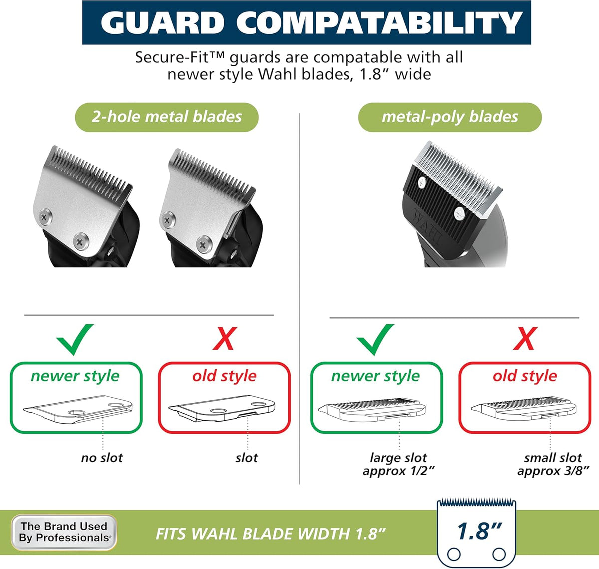 Wahl Genuine SECURE-SNAP Colored Metal Clip Guard Set, 12 Guards & Caddy
