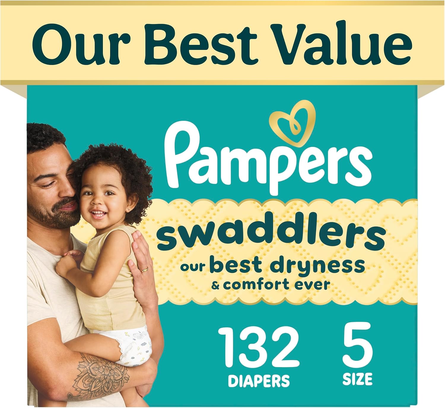 Pampers Swaddlers Newborn Diapers, Size Newborn (10 lbs), 84 Count, Fragrance Free, Hypoallergenic, Absorbent, Pediatrician Recommended, Skin Safe