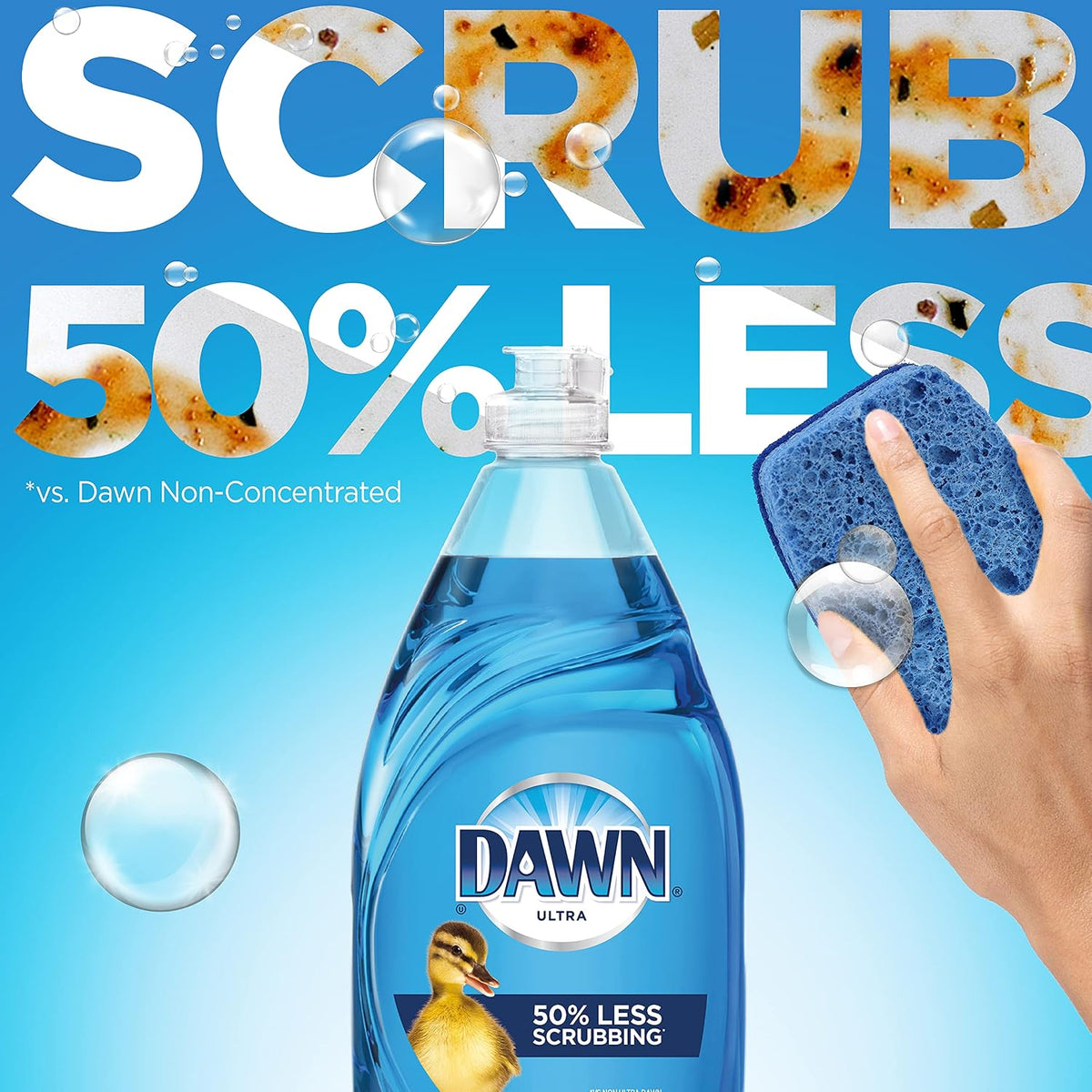 Dawn Ultra Dish Soap Refill Jug, Large Size Original Blue Liquid Dishwashing Detergent, Powerful Dish Soap for Grease, 51.5 oz