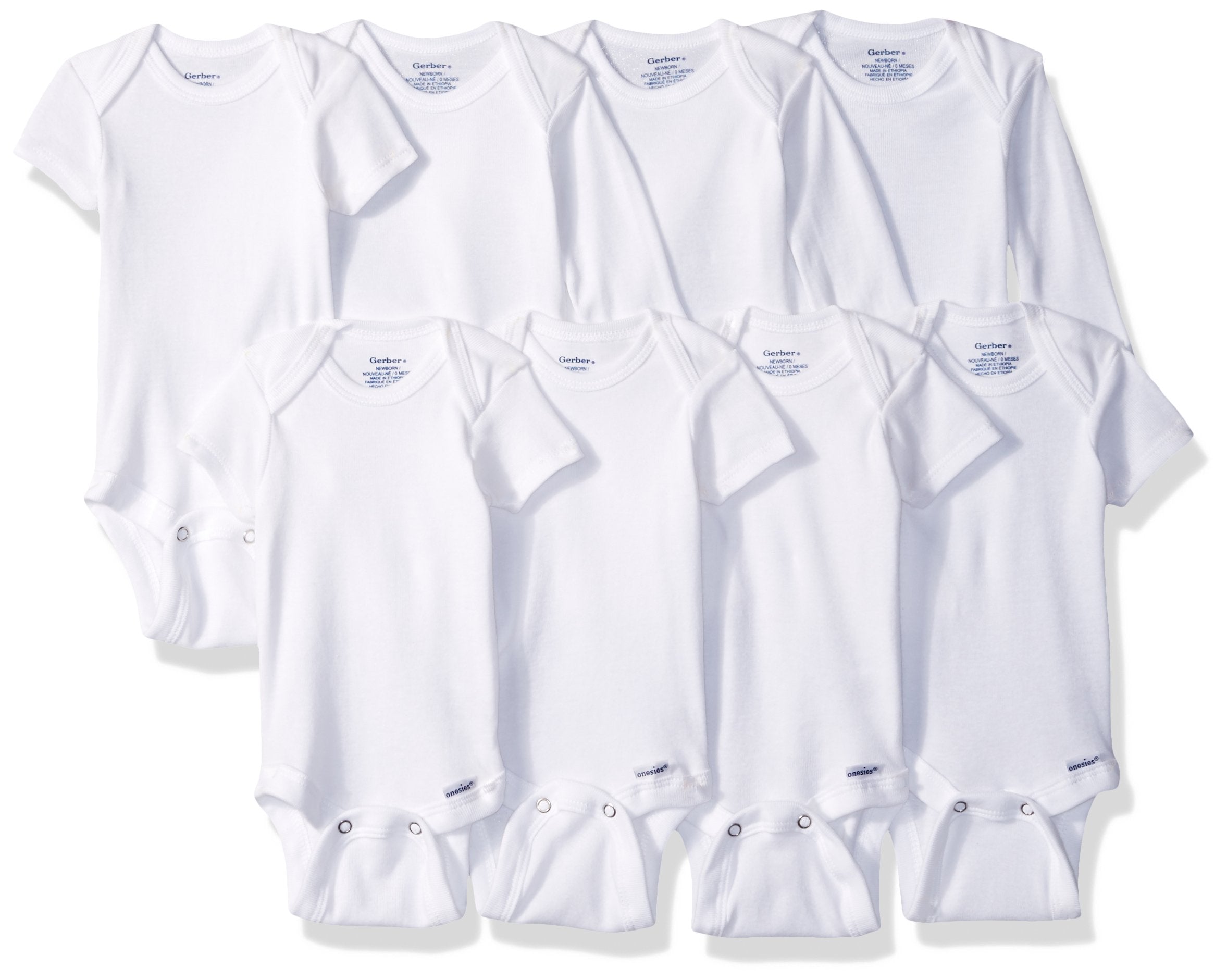 Gerber Baby Boys & Girls 8-Pack Short Sleeve Onesies Bodysuits