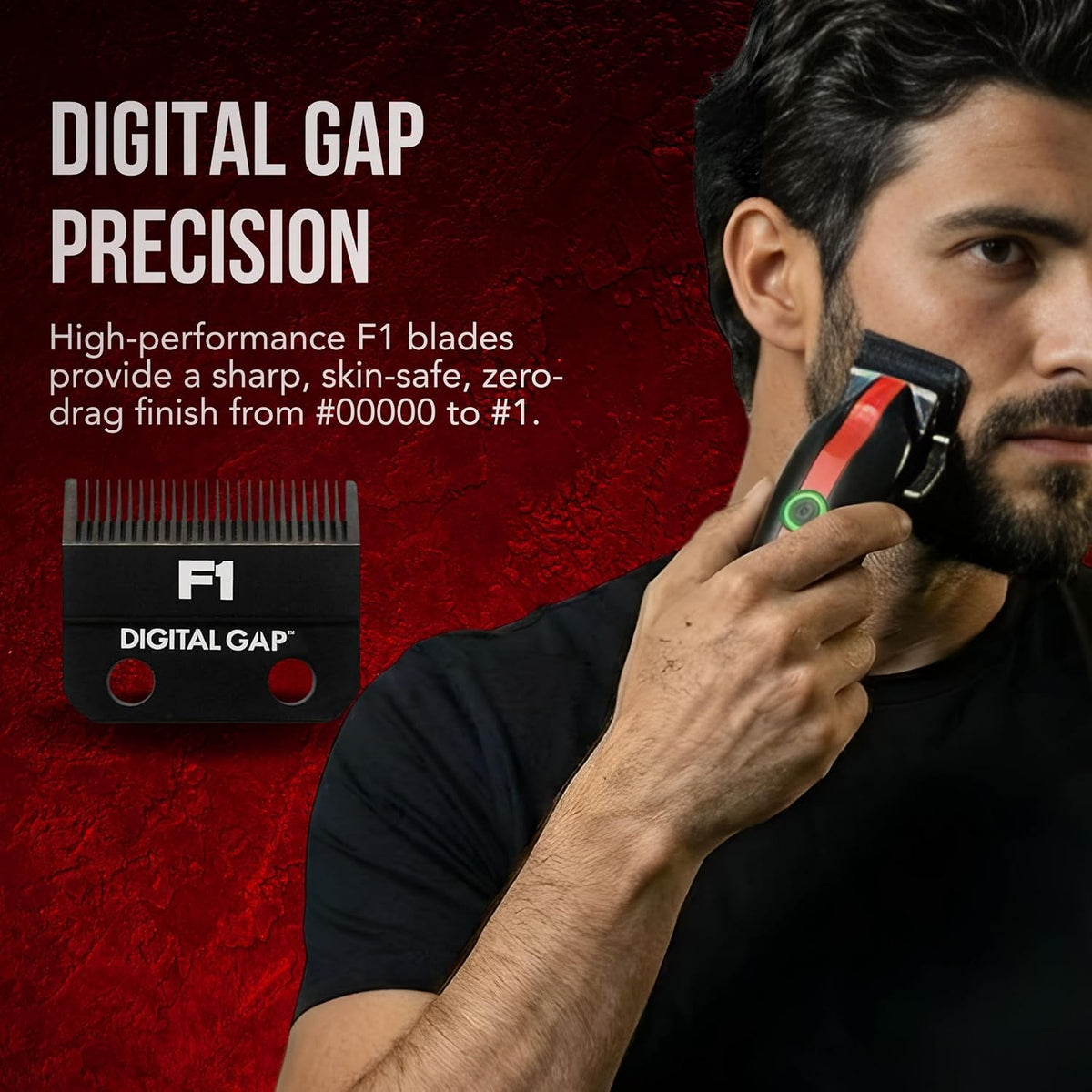 Cocco Veloce Lite Hair Clipper, Digital Gap™ Precision Fade F1 Blade