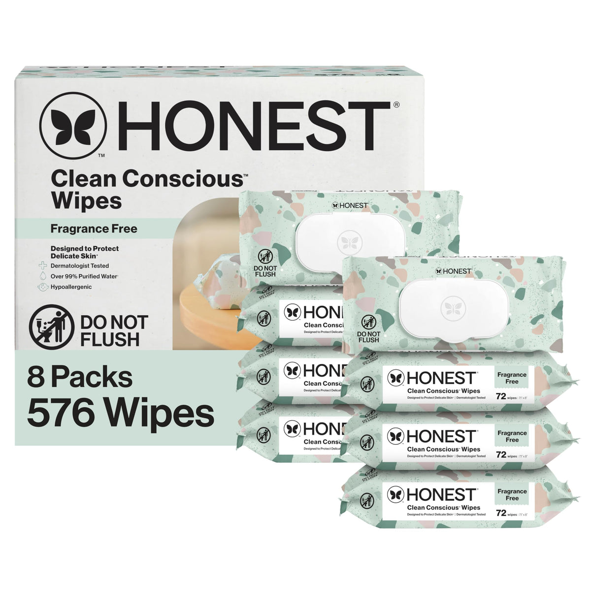 The Honest Company Multi-Use Baby Wipes, Geo Mood, 288 Count