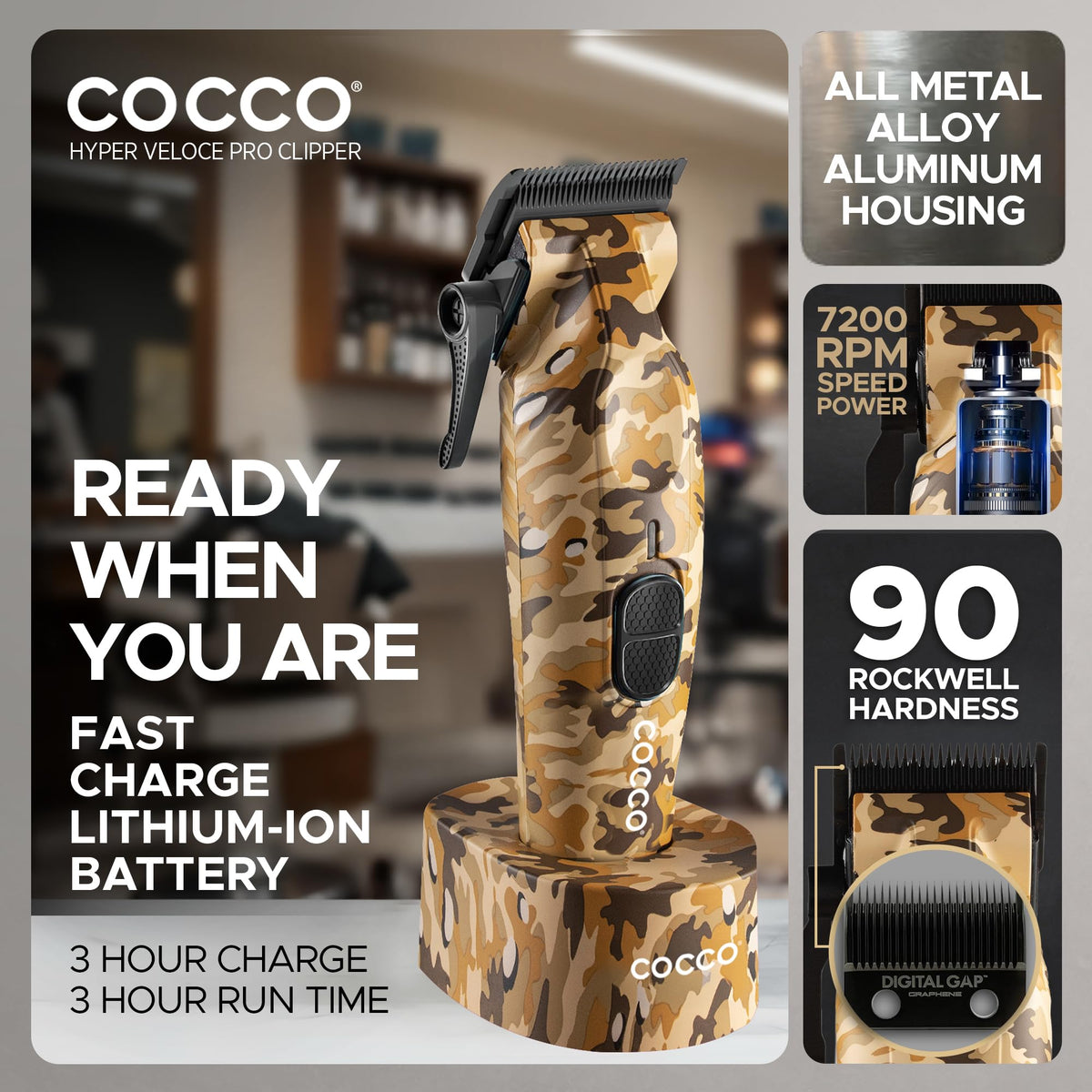 Cocco Hyper Veloce Pro High Performance Cordless Brushless Hair Clipper