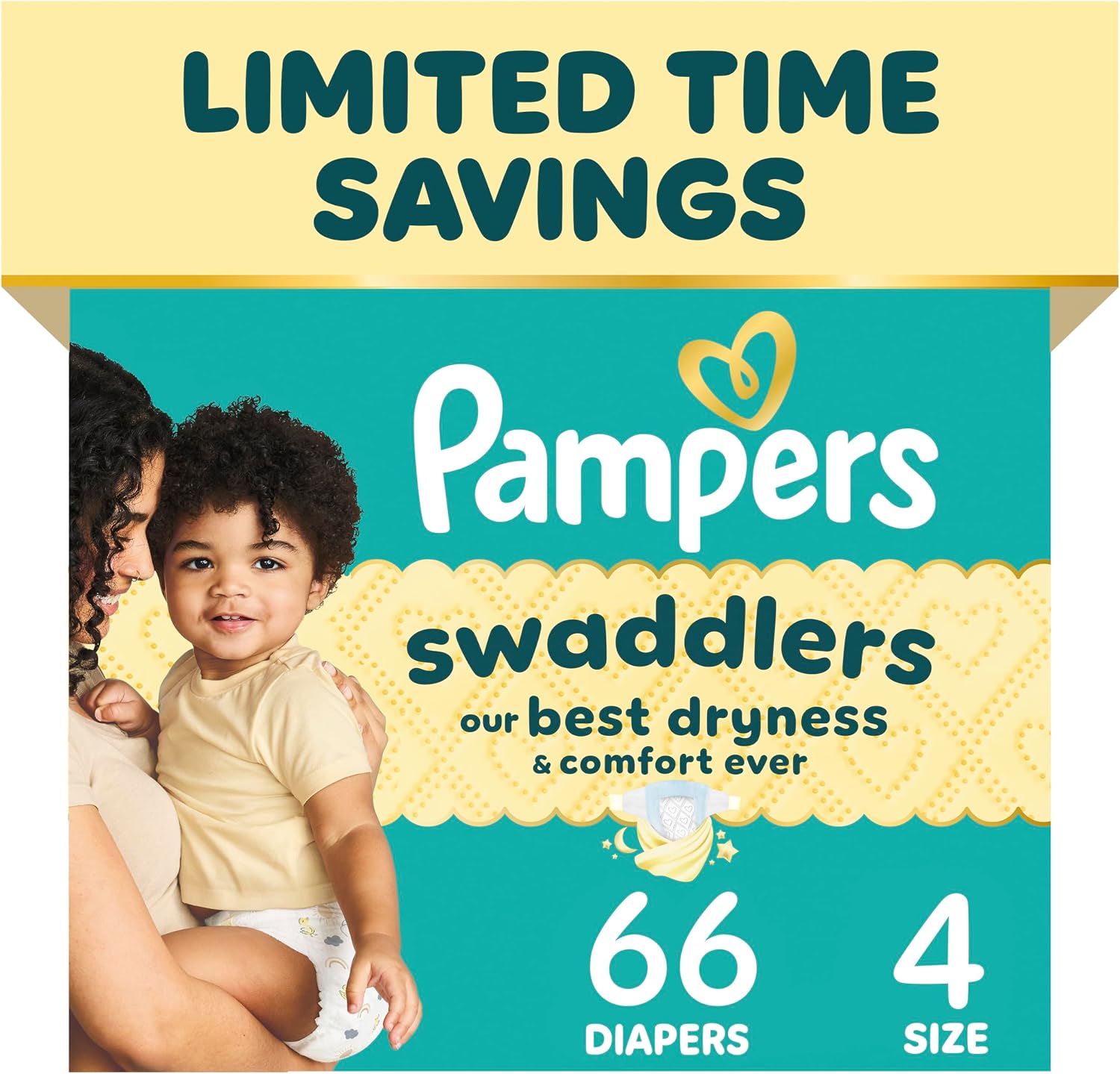 Pampers Swaddlers Newborn Diapers, Size Newborn (10 lbs), 84 Count, Fragrance Free, Hypoallergenic, Absorbent, Pediatrician Recommended, Skin Safe