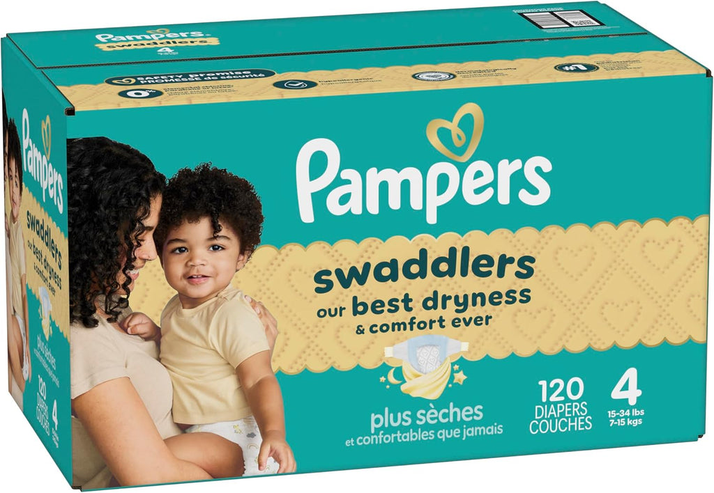 Pampers Swaddlers Newborn Diapers, Size Newborn (10 lbs), 84 Count, Fragrance Free, Hypoallergenic, Absorbent, Pediatrician Recommended, Skin Safe