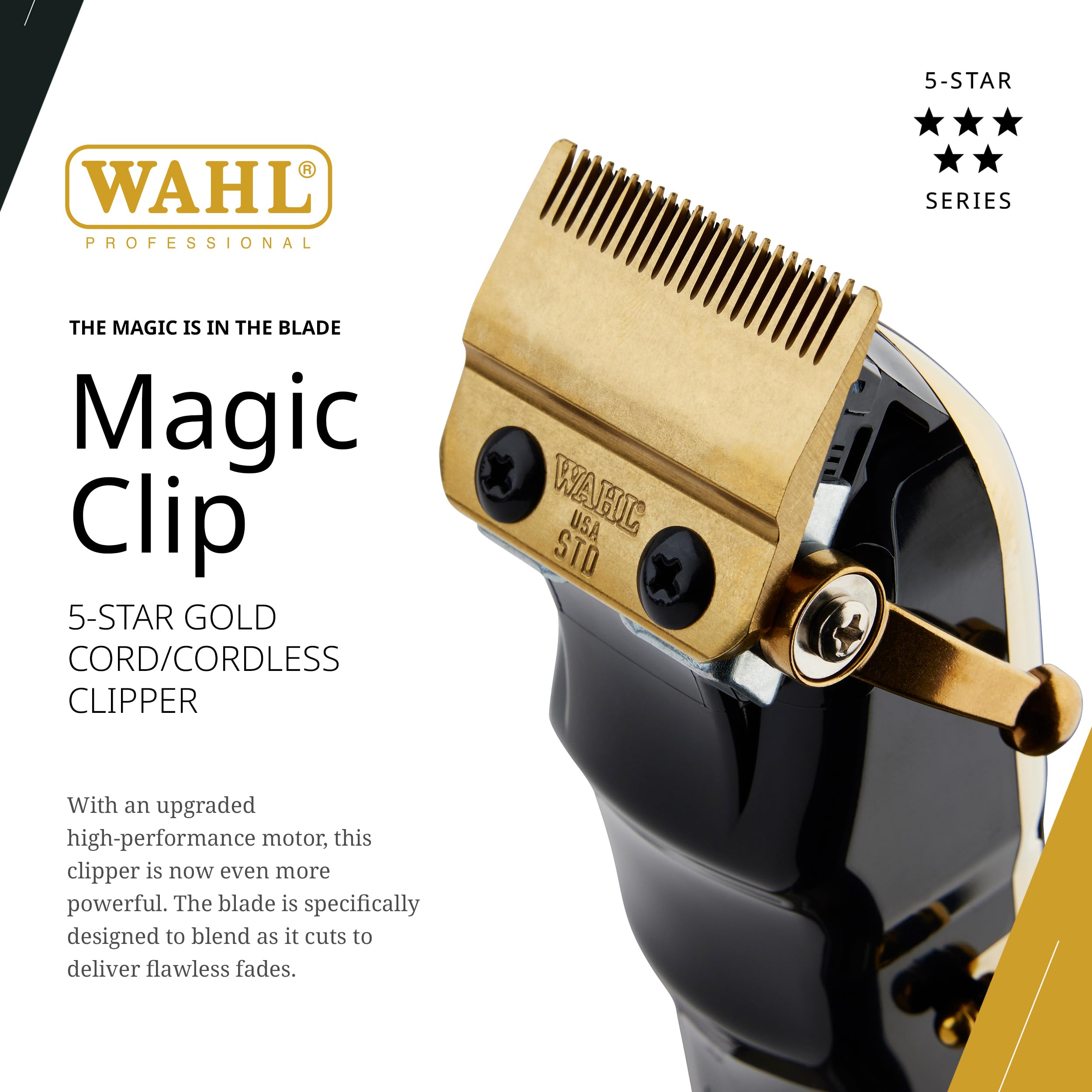 Wahl Professional 5 Star Magic Clip Cordless Clipper, Stagger-Tooth Blade