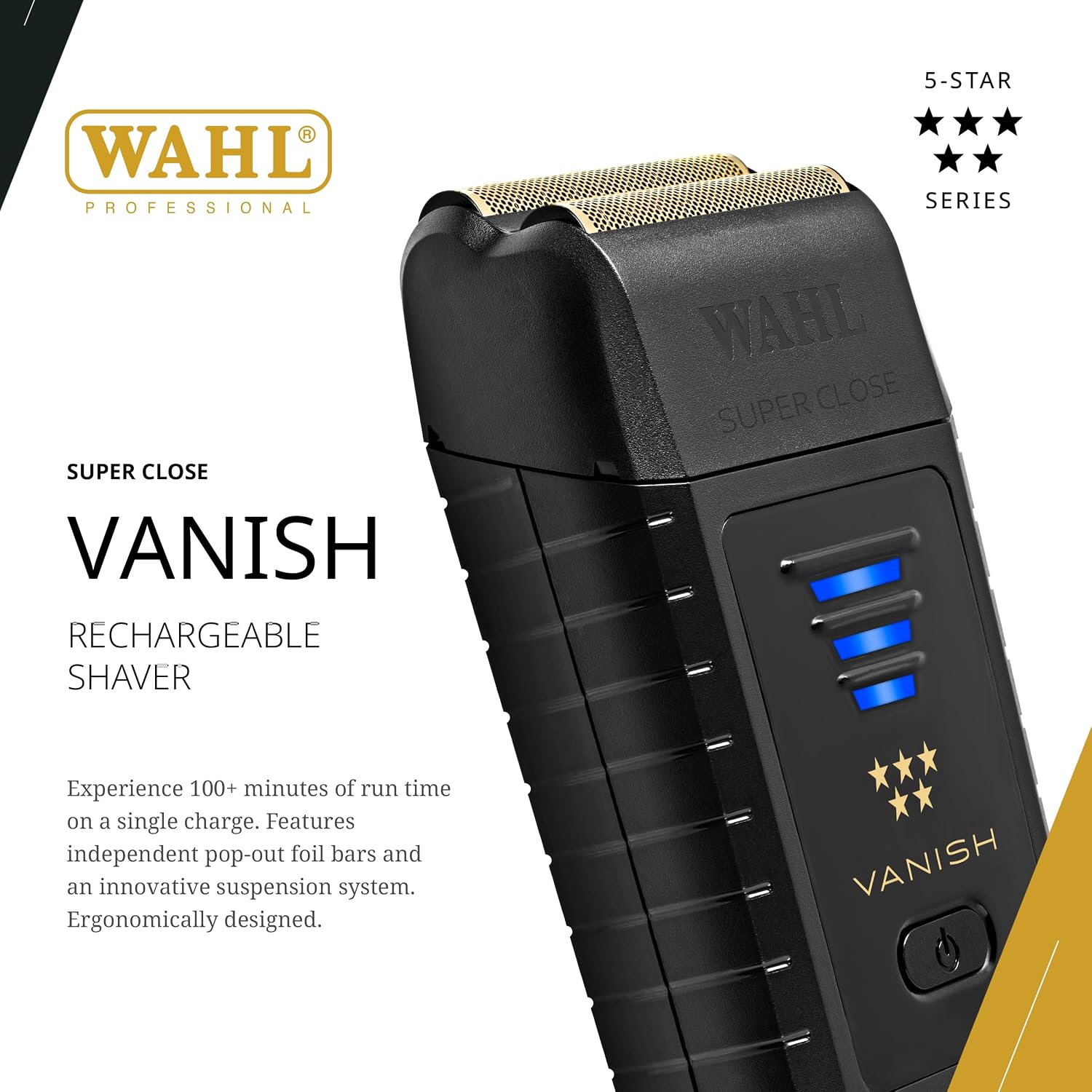 Wahl Professional 5 Star Vanish Cordless Foil Shaver, Model 08173-700