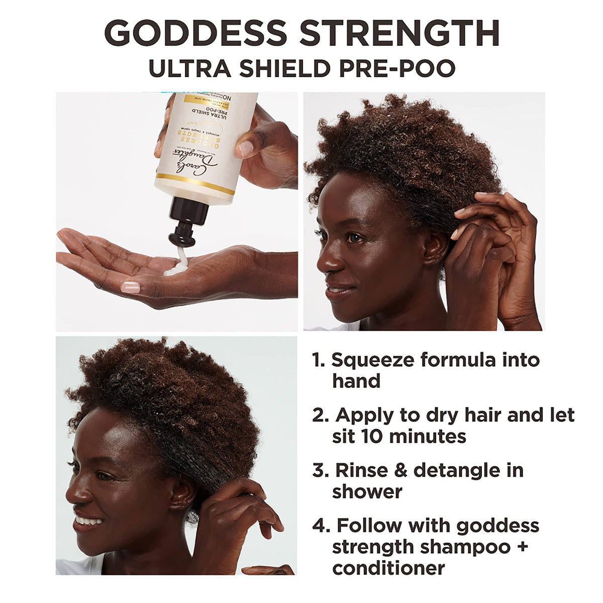 Carol's Daughter Goddess Strength Fortifying Shampoo For Wavy, Coily and Curly Hair, Sulfate Free Shampoo with Castor Oil for Weak Hair, 11 Fl Oz