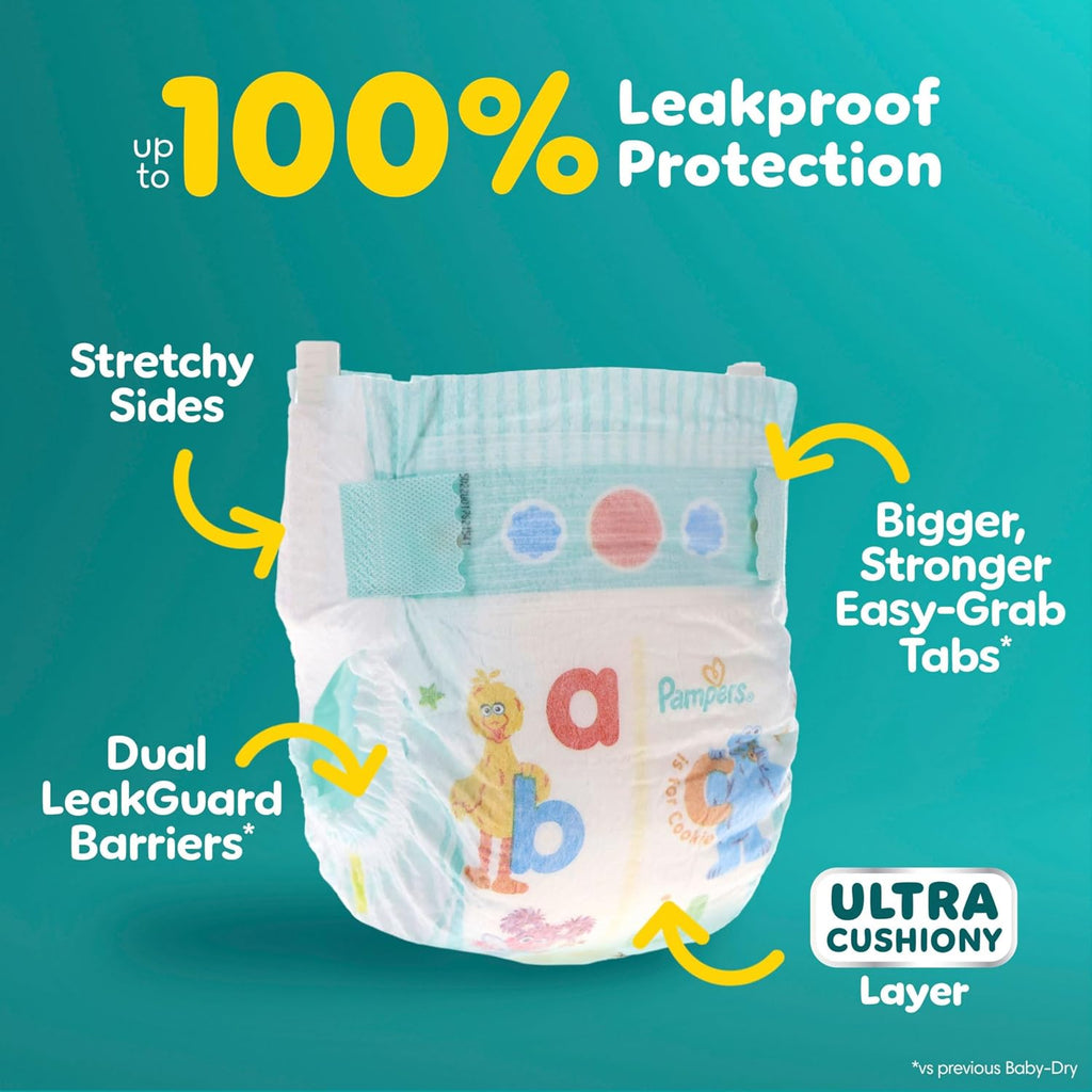 Pampers Diapers - Baby Dry - Size 3, 104 Count, Absorbent Disposable Infant Diaper (Packaging May Vary)
