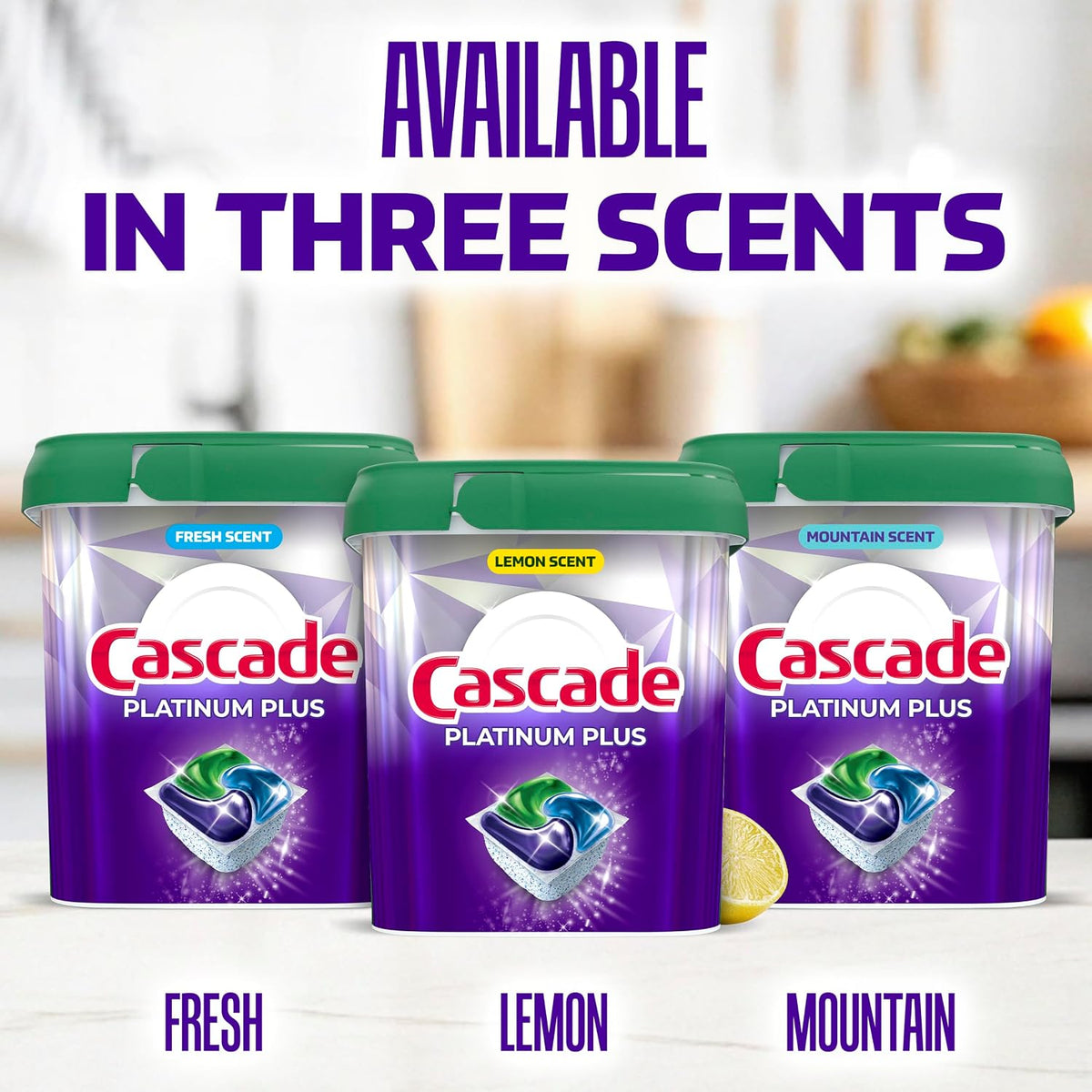 Cascade Platinum Plus Dishwasher Pods, Dish Detergent Soap, Clean Scent, 62 Count
