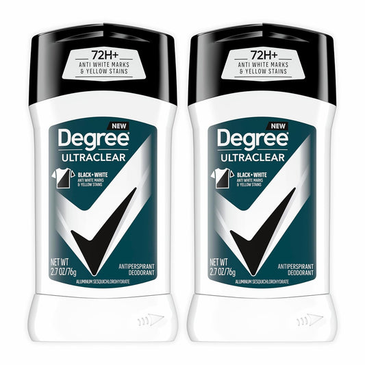 Degree Men UltraClear Antiperspirant Black+White Sweat & 2 Count 2.6