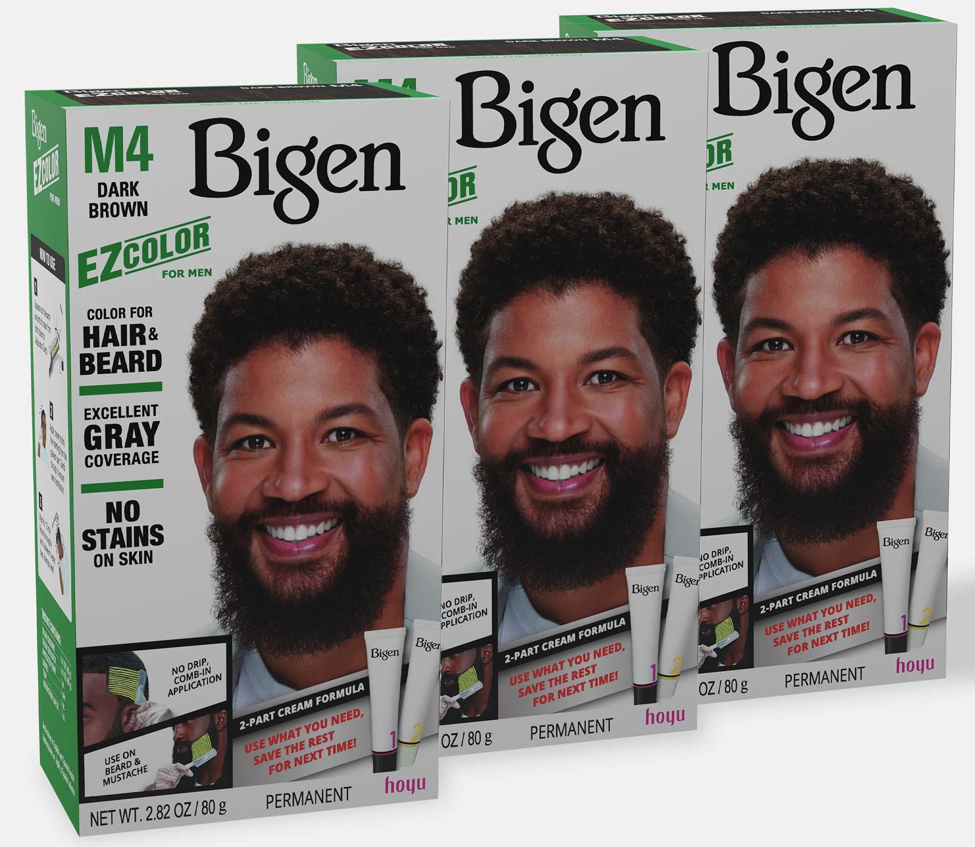M1 Bigen EZ Color for Men Jet Black - 3 Pack