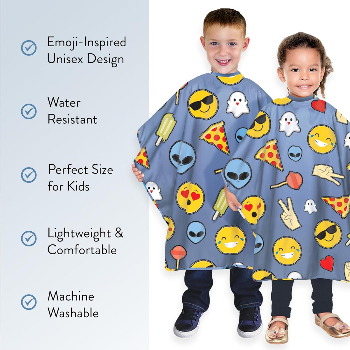 Betty Dain Kids Styling Haircut Cape, Social Kids Print, 30" x 36"