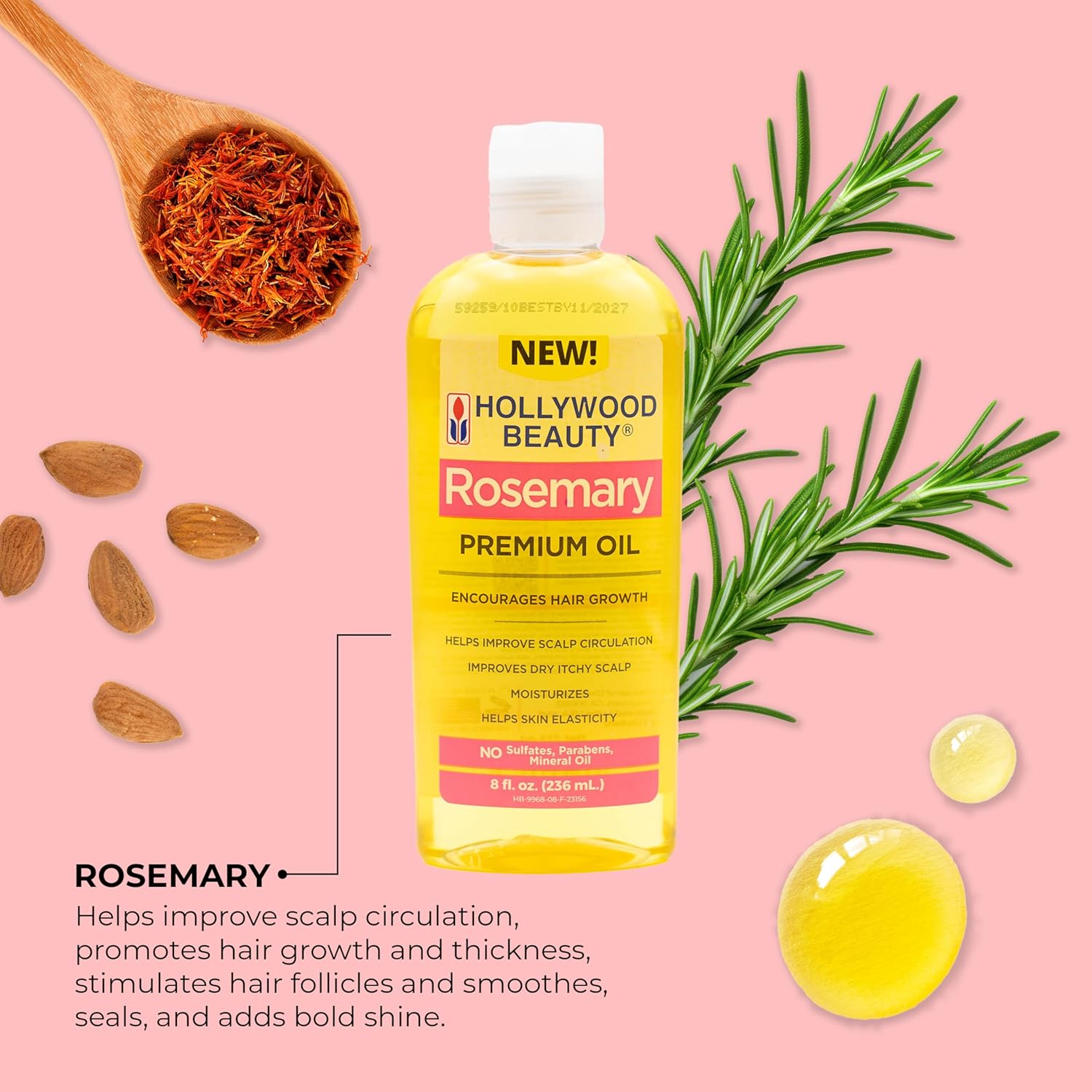 Hollywood Beauty Rosemary Oil 8oz