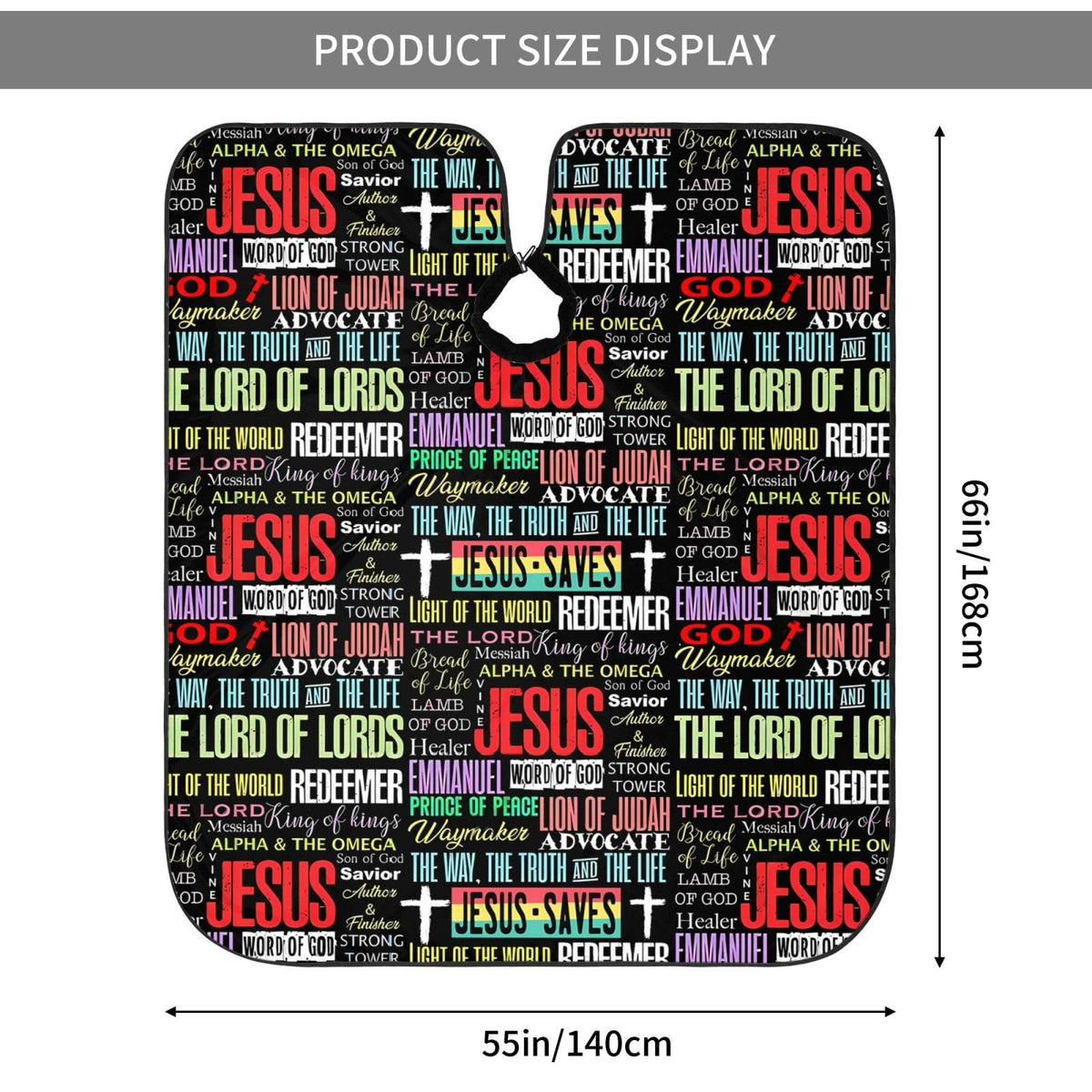 Christian Barber Cape, Jesus Hair Cutting Barber Cape Salon and Dyeing Styling Cloth for Women/Men
