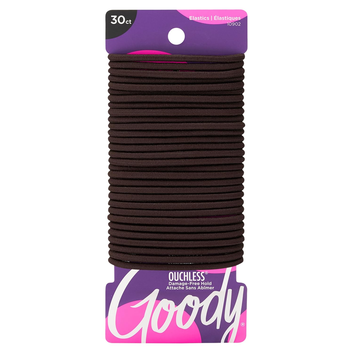 Goody Ouchless Hair Elastics - Brown, 30 Count