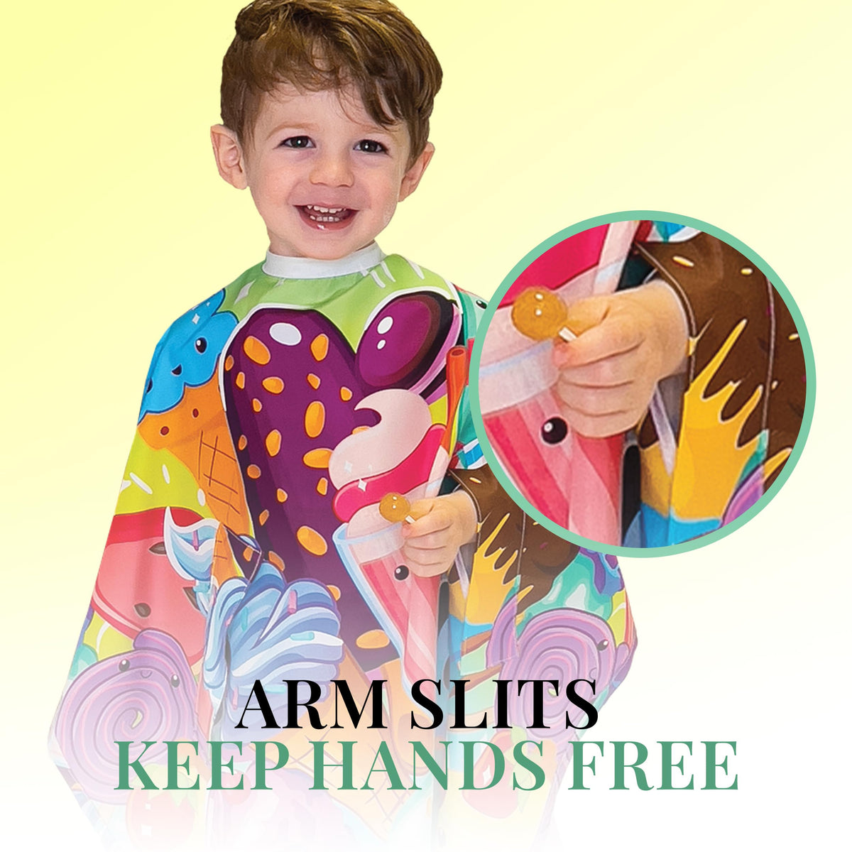 Betty Dain Kids Styling Haircut Cape, Social Kids Print, 30" x 36"