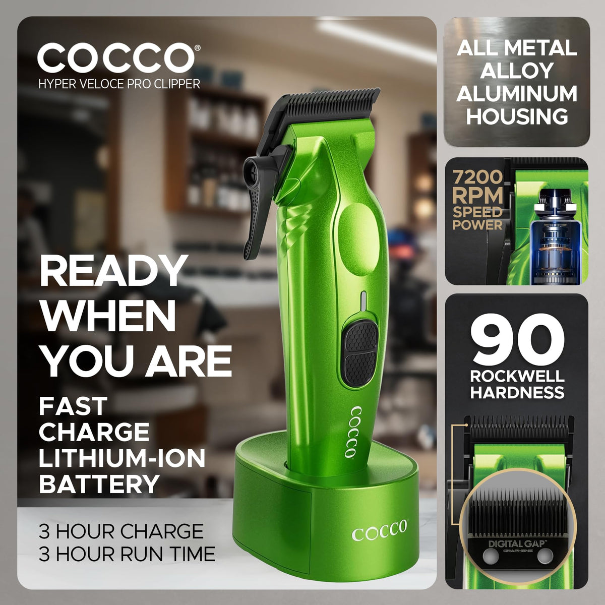 Cocco Hyper Veloce Pro High Performance Cordless Brushless Hair Clipper