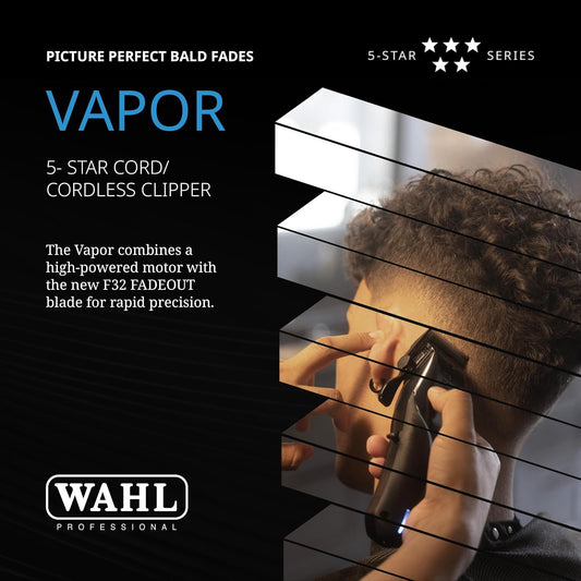 Wahl Professional 5 Star Vapor Cord/Cordless Clipper, F32 Fadeout Blade