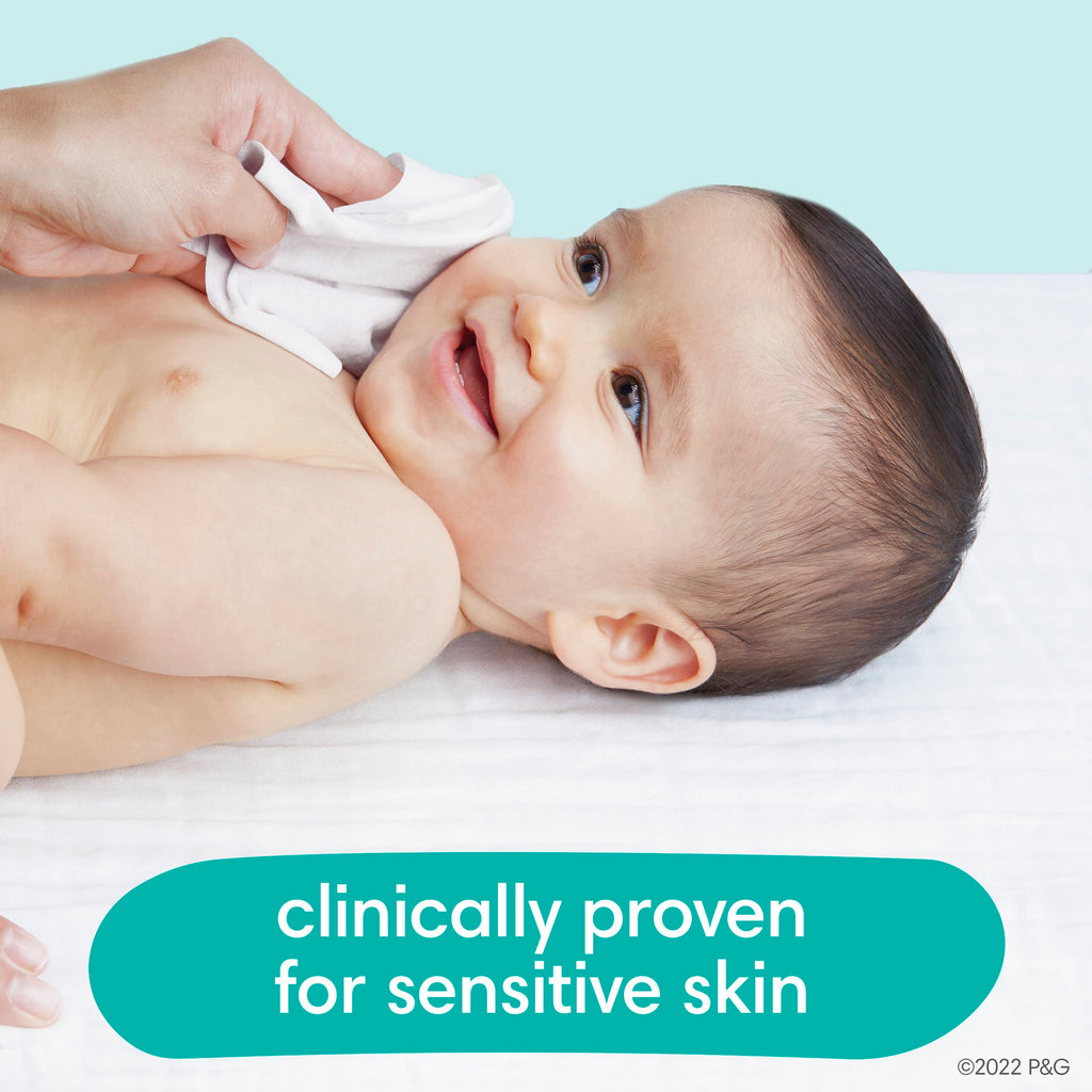 Pampers Sensitive Baby Wipes, Clinically Proven, Fragrance Free, Unscented, Water Based, Hypoallergenic, Multi-Use, Hand Wipes 1008 Wipes Total (18X Flip-Top Packs) [Packaging May Vary]