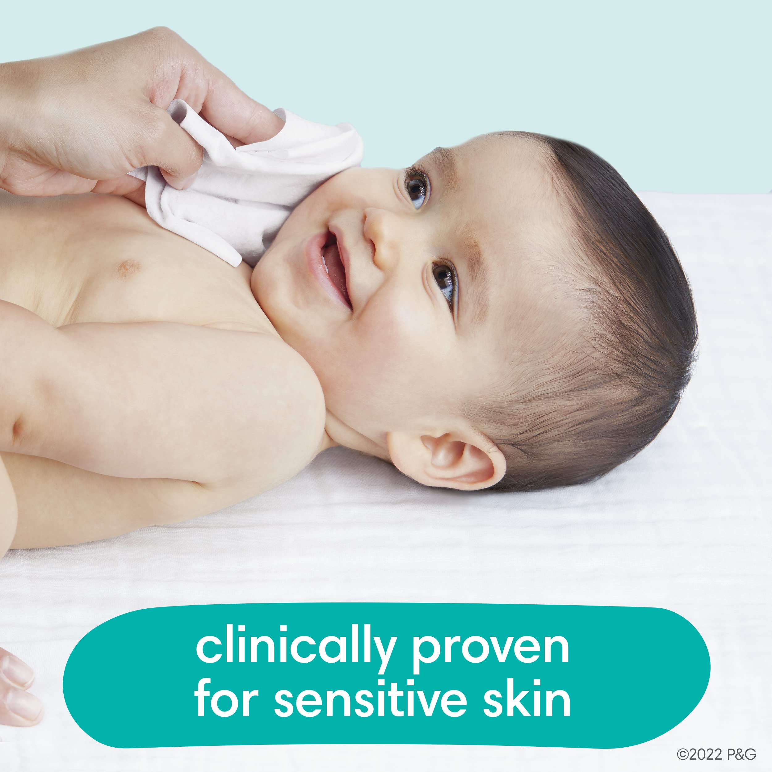 Pampers Sensitive Baby Wipes, Clinically Proven, Fragrance Free, Unscented, Water Based, Hypoallergenic, Multi-Use, Hand Wipes 1008 Wipes Total (18X Flip-Top Packs) [Packaging May Vary]