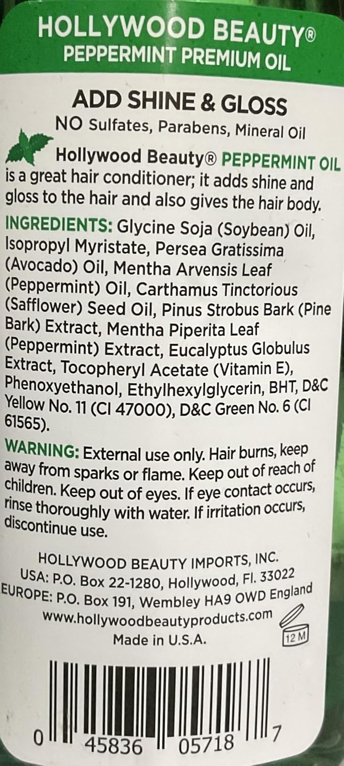 Hollywood Beauty Peppermint Oil, 8 Oz