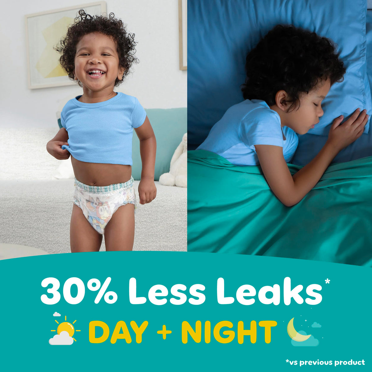 Easy Ups Girls & Boys Potty Training Pants, Size 5 (3T-4T), 124 Count, Bluey Absorbent Pull Up Training Underwear, Up to 100% Leakproof Day and Night, Hypoallergenic