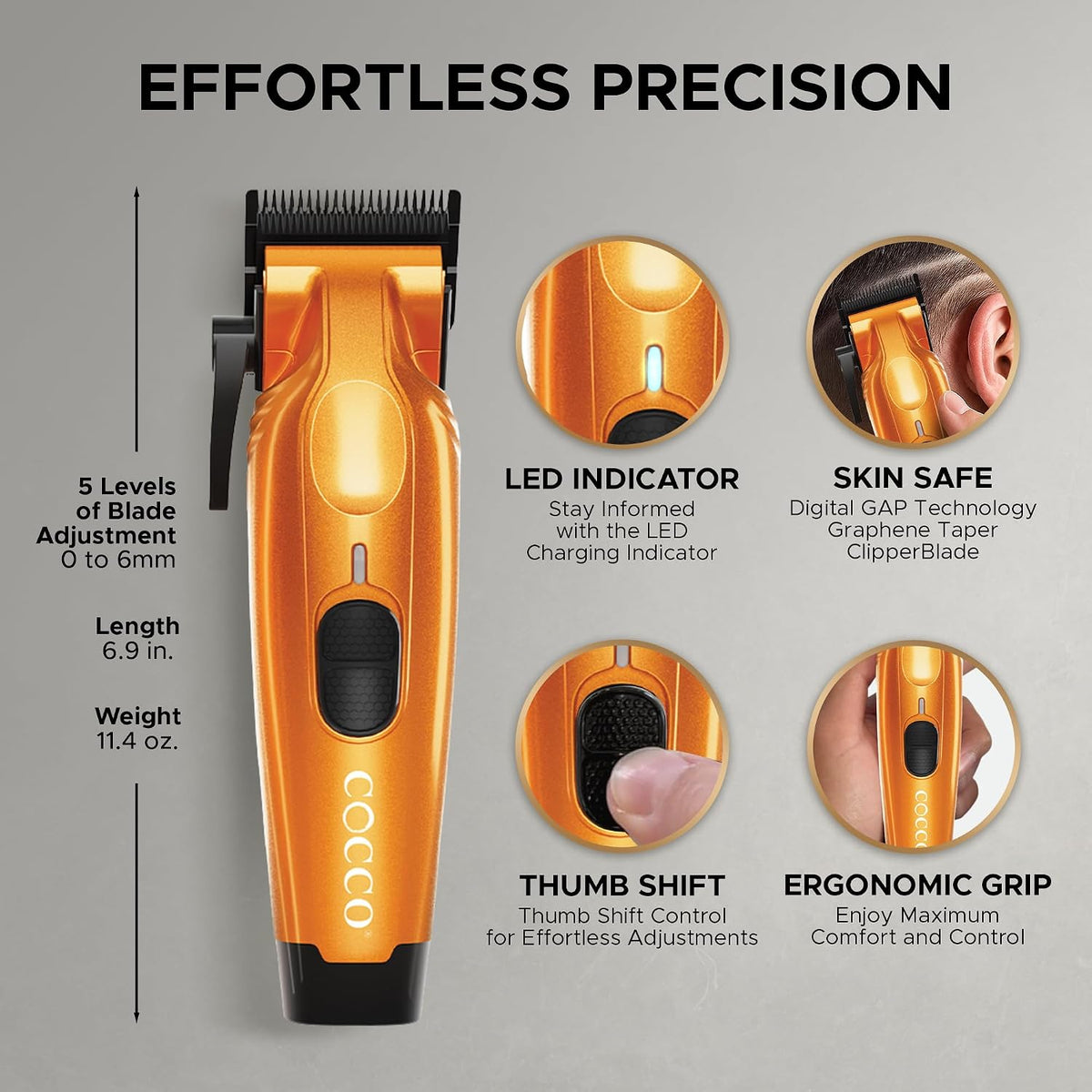 Cocco Hyper Veloce Pro High Performance Cordless Brushless Hair Clipper