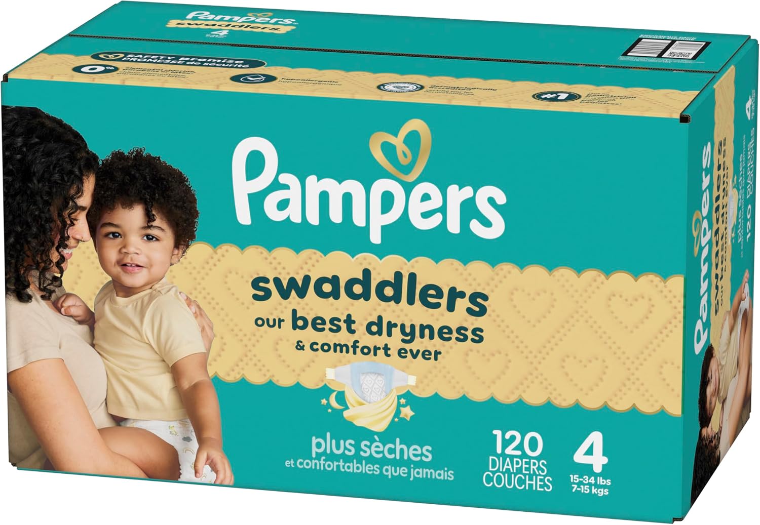 Pampers Swaddlers Newborn Diapers, Size Newborn (10 lbs), 84 Count, Fragrance Free, Hypoallergenic, Absorbent, Pediatrician Recommended, Skin Safe