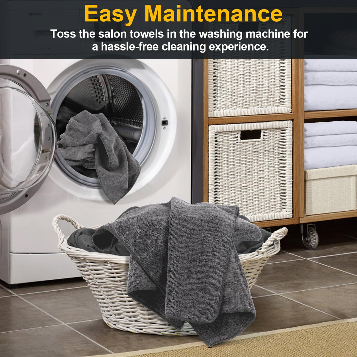 UNIMADE Salon Towels 24 Pack, Microfiber Barber Towels Bulk