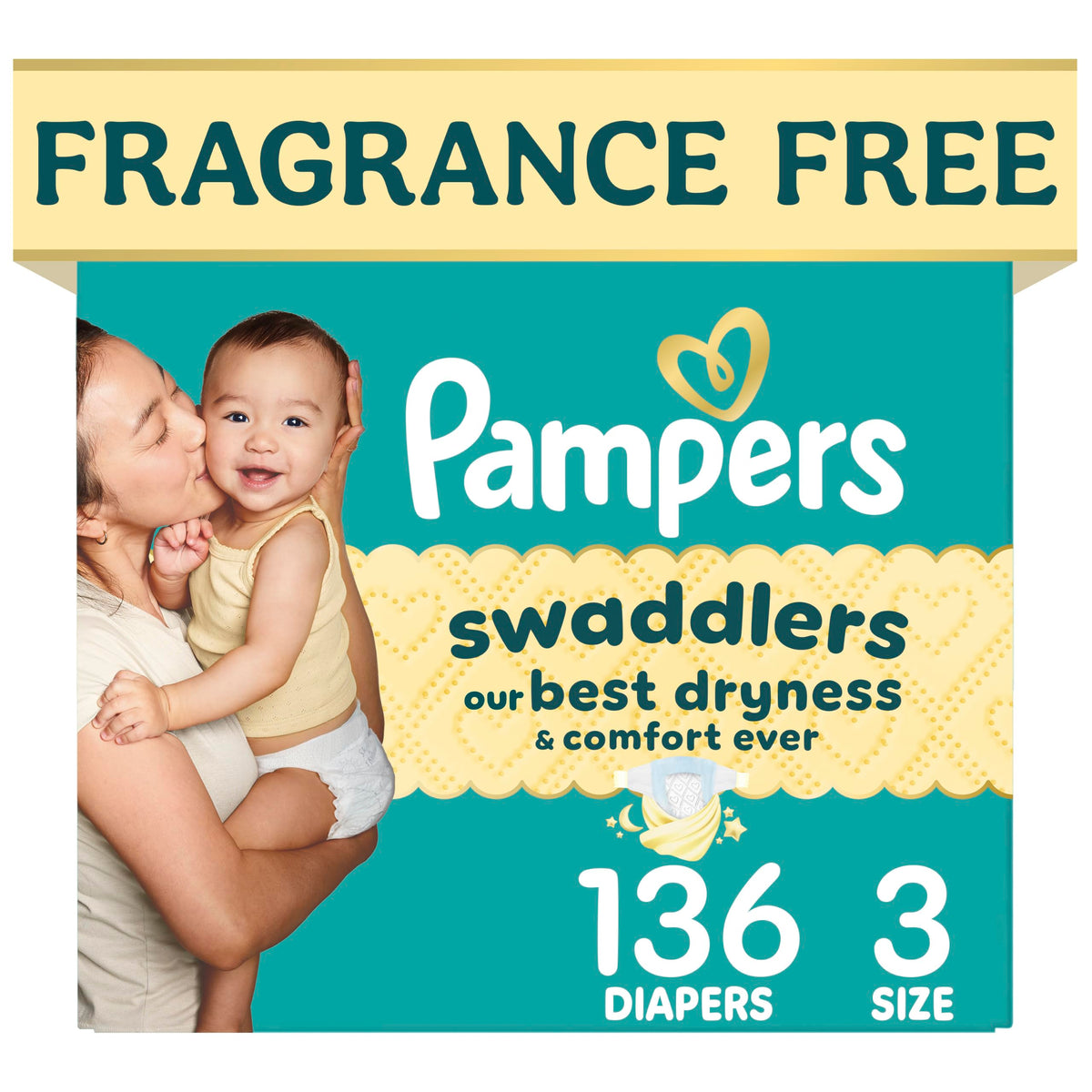 Swaddlers Diapers, Size 5 (20-37 lbs), 132 Count, Fragrance Free, Hypoallergenic, Absorbent, Pediatrician Recommended, Skin Safe