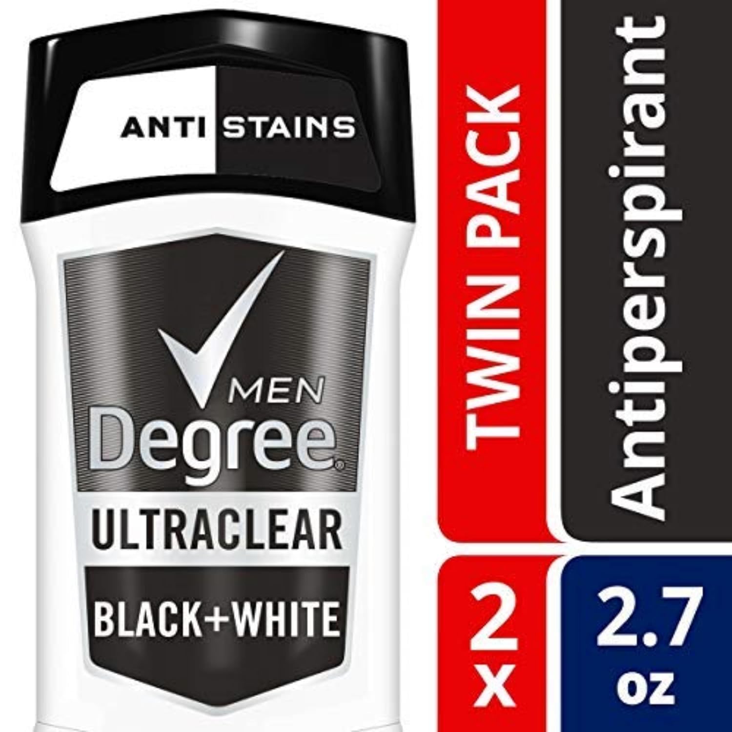 Degree Men UltraClear Antiperspirant Deodorant Black+White 2 Count 72-Hour Sweat & Odor Protection Antiperspirant For Men With MotionSense Technology 2.7 oz