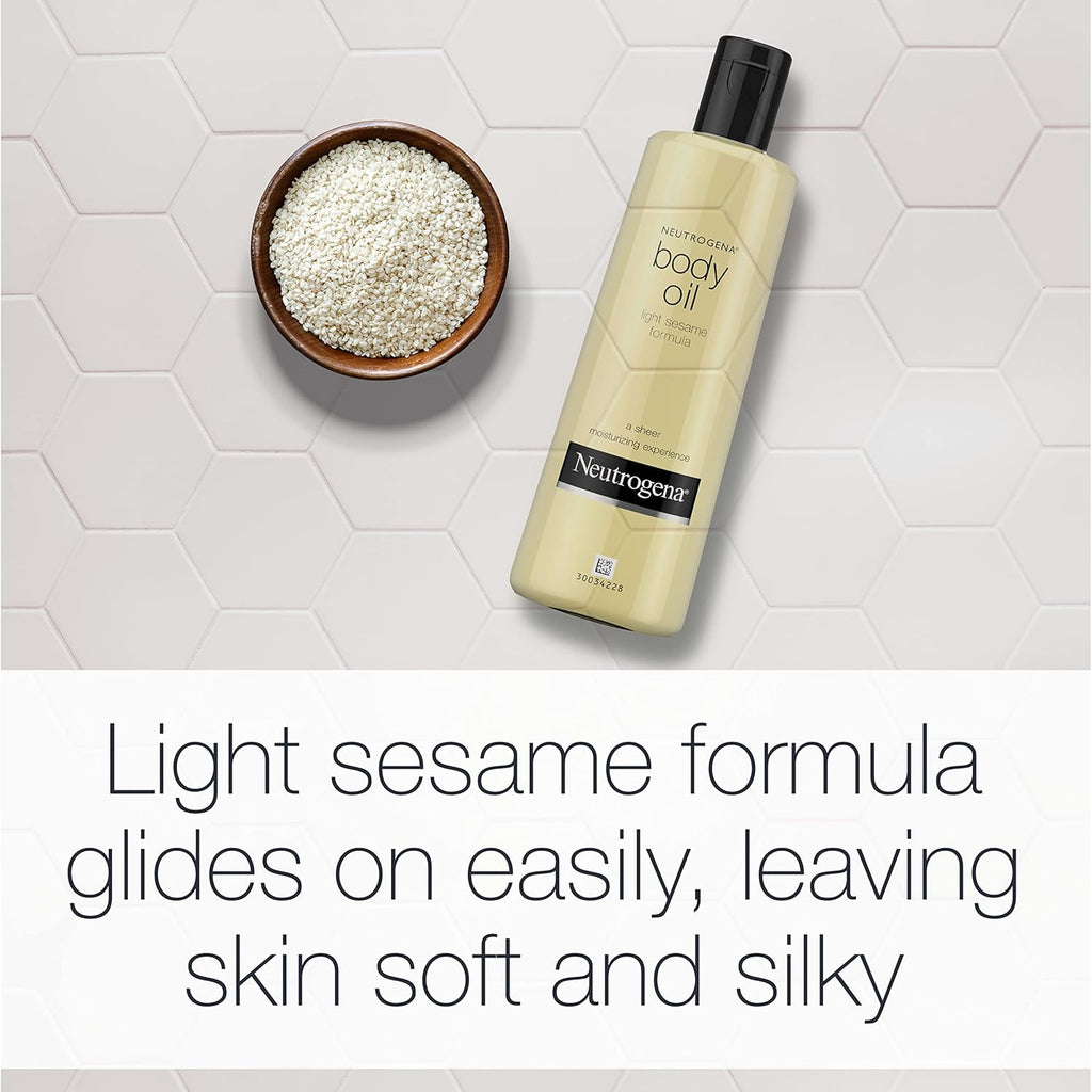 Neutrogena Body Oil Light Sesame Formula - 16 oz (2 Pack)
