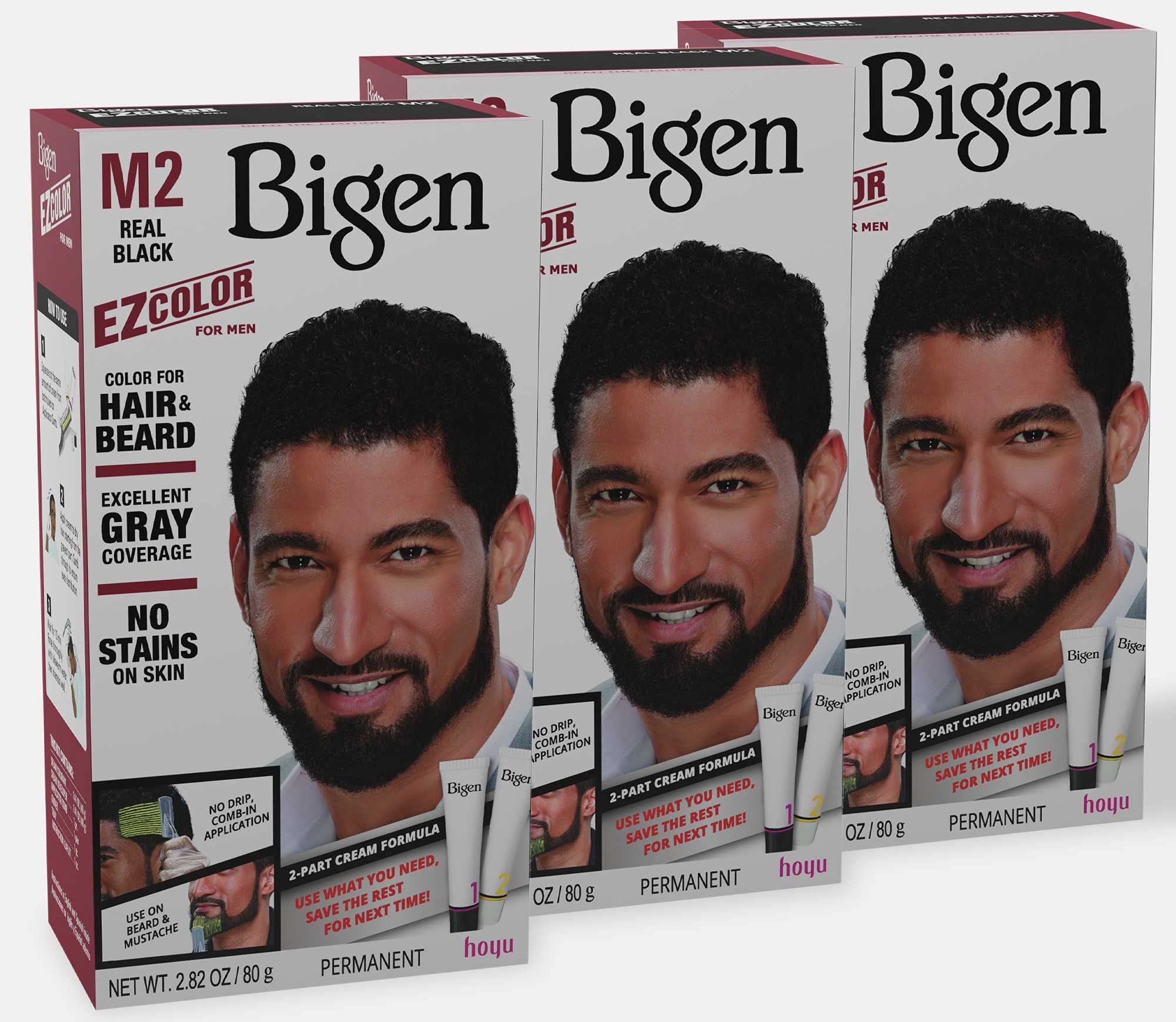 M1 Bigen EZ Color for Men Jet Black - 3 Pack