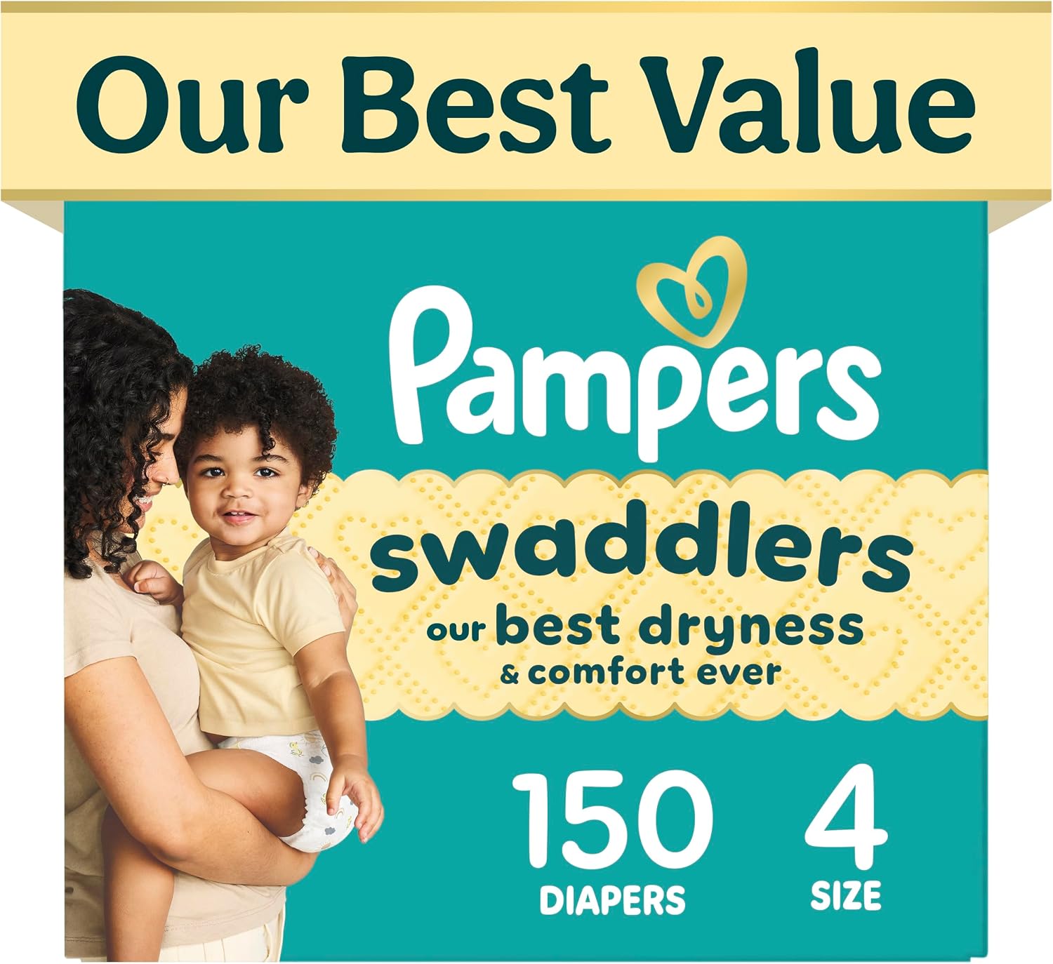 Pampers Swaddlers Newborn Diapers, Size Newborn (10 lbs), 84 Count, Fragrance Free, Hypoallergenic, Absorbent, Pediatrician Recommended, Skin Safe