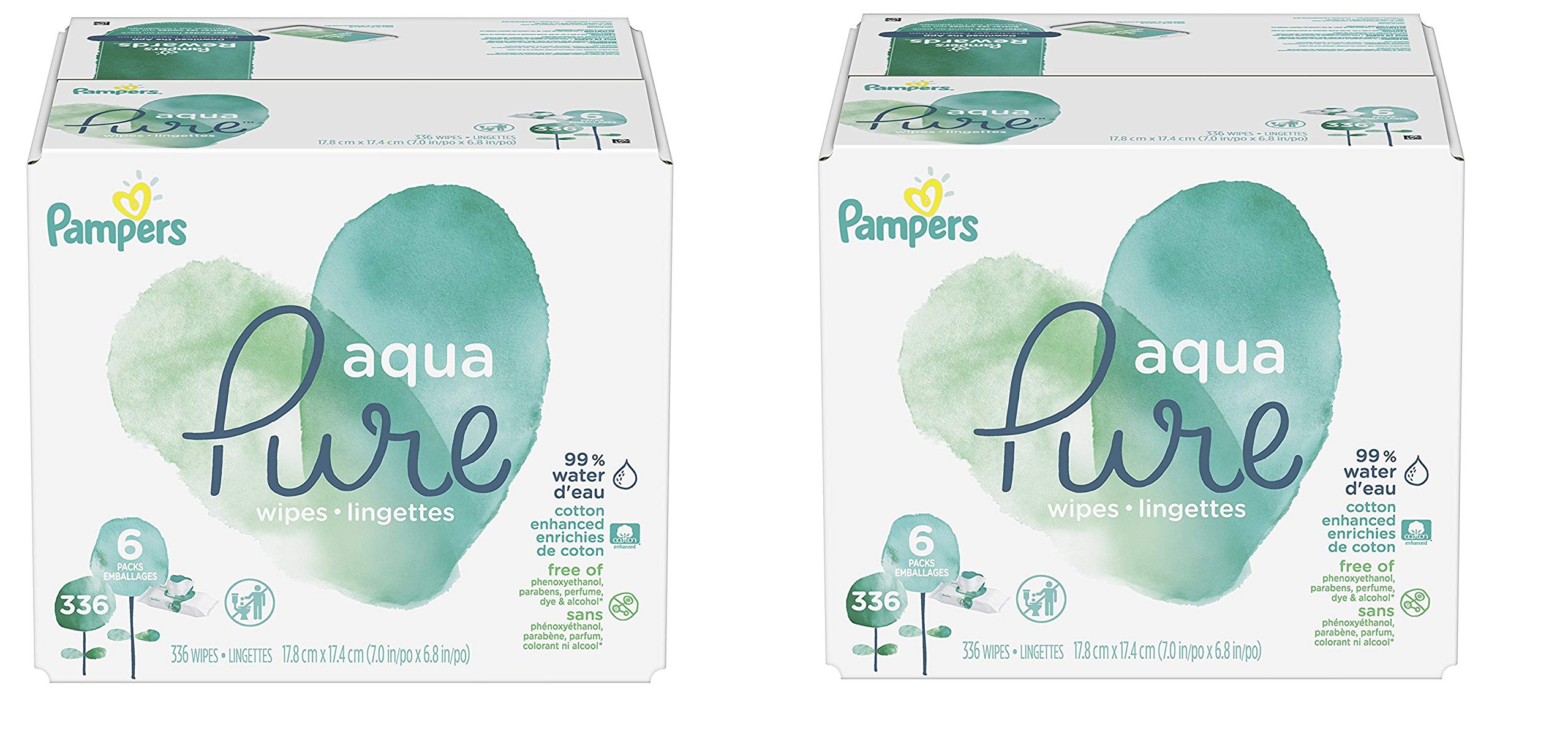 Pampers Aqua Pure Baby Wipes, 99% Water, Fragrance Free, Unscented, Water Based, Multi-Use, 896 Wipes Total (16X Flip-Top Packs) [Packaging May Vary]