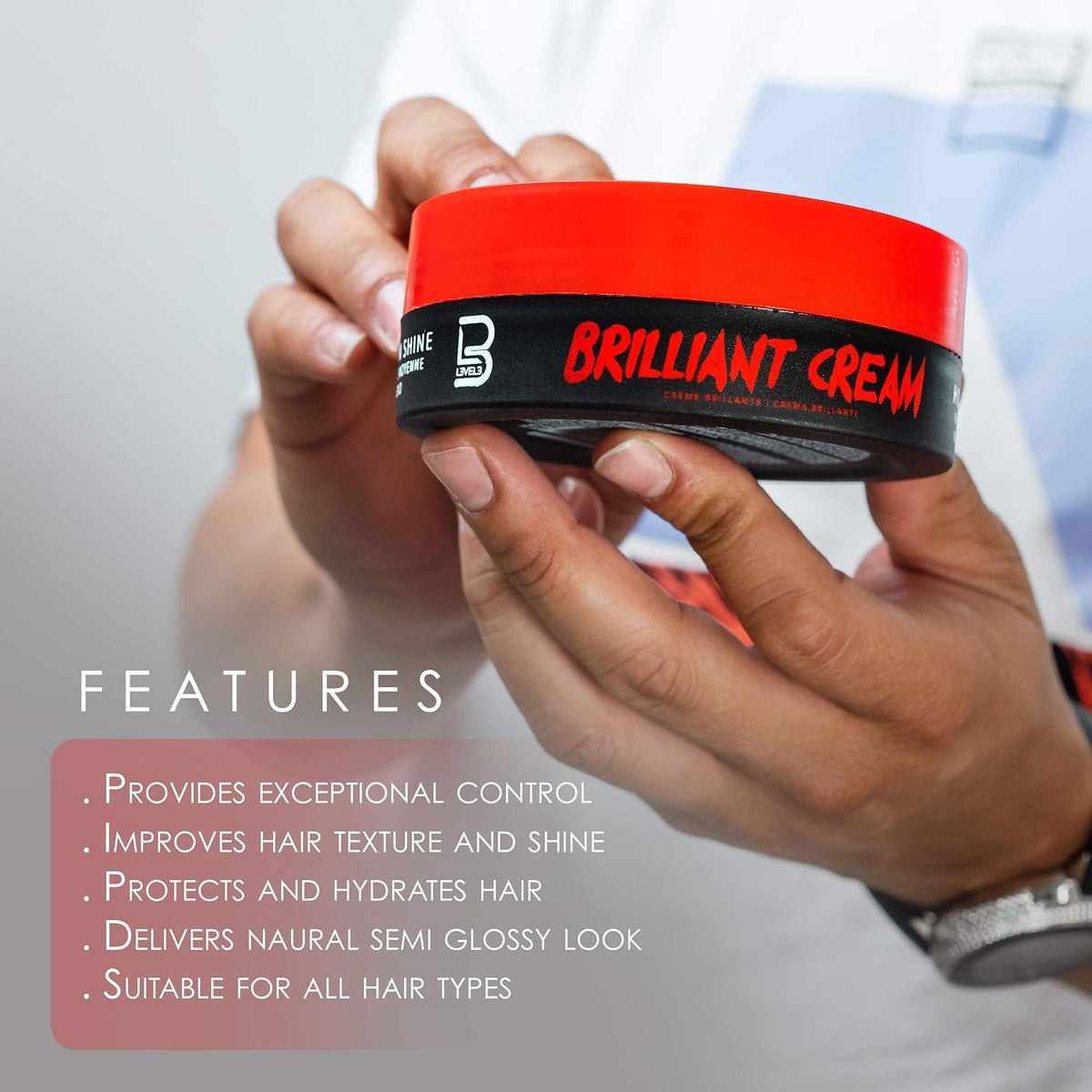 L3 Level 3 Brilliant Hair Cream, Sleek and Glossy Hair, 5 oz