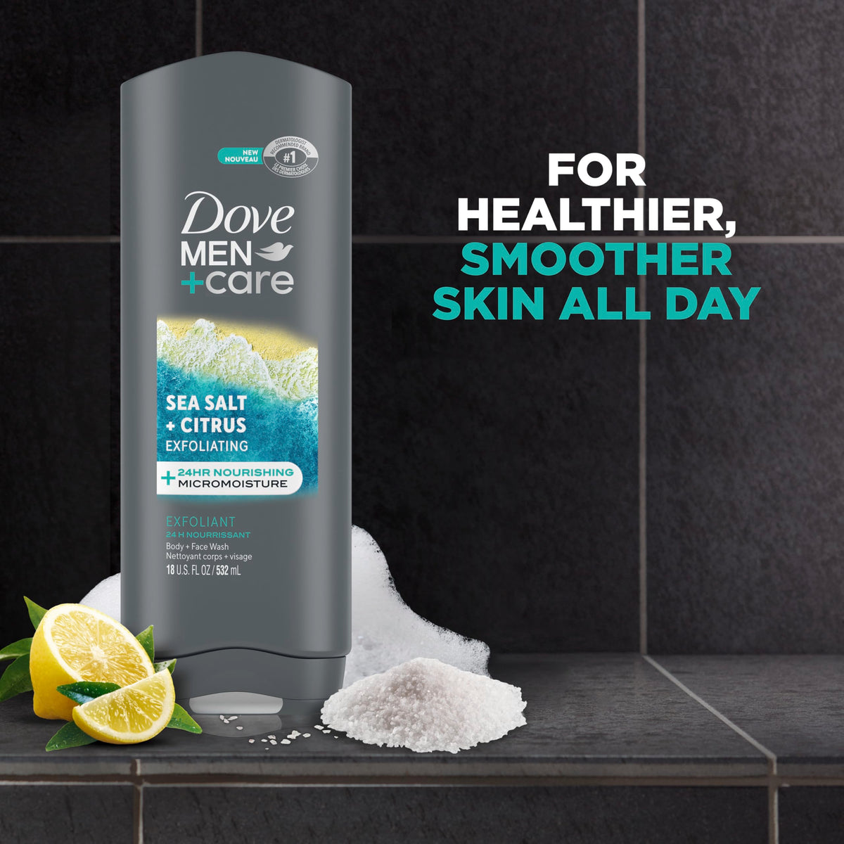 DOVE MEN Moisturizing Body Wash for Men, Eucalyptus + Cedar Oil, 26oz