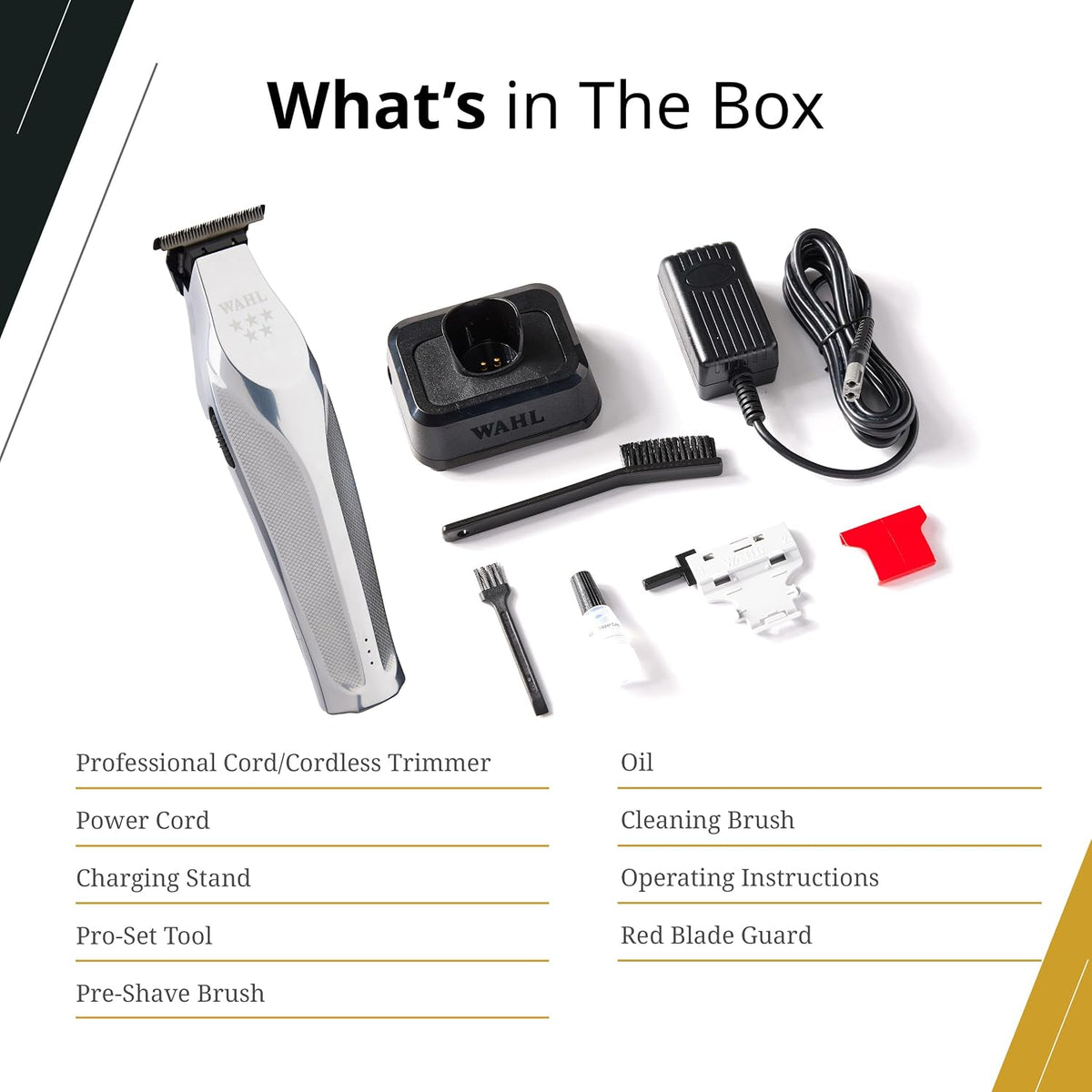 Wahl Professional Hi-Viz Cordless Trimmer, DLC Wide T-Blade, Model 3023699
