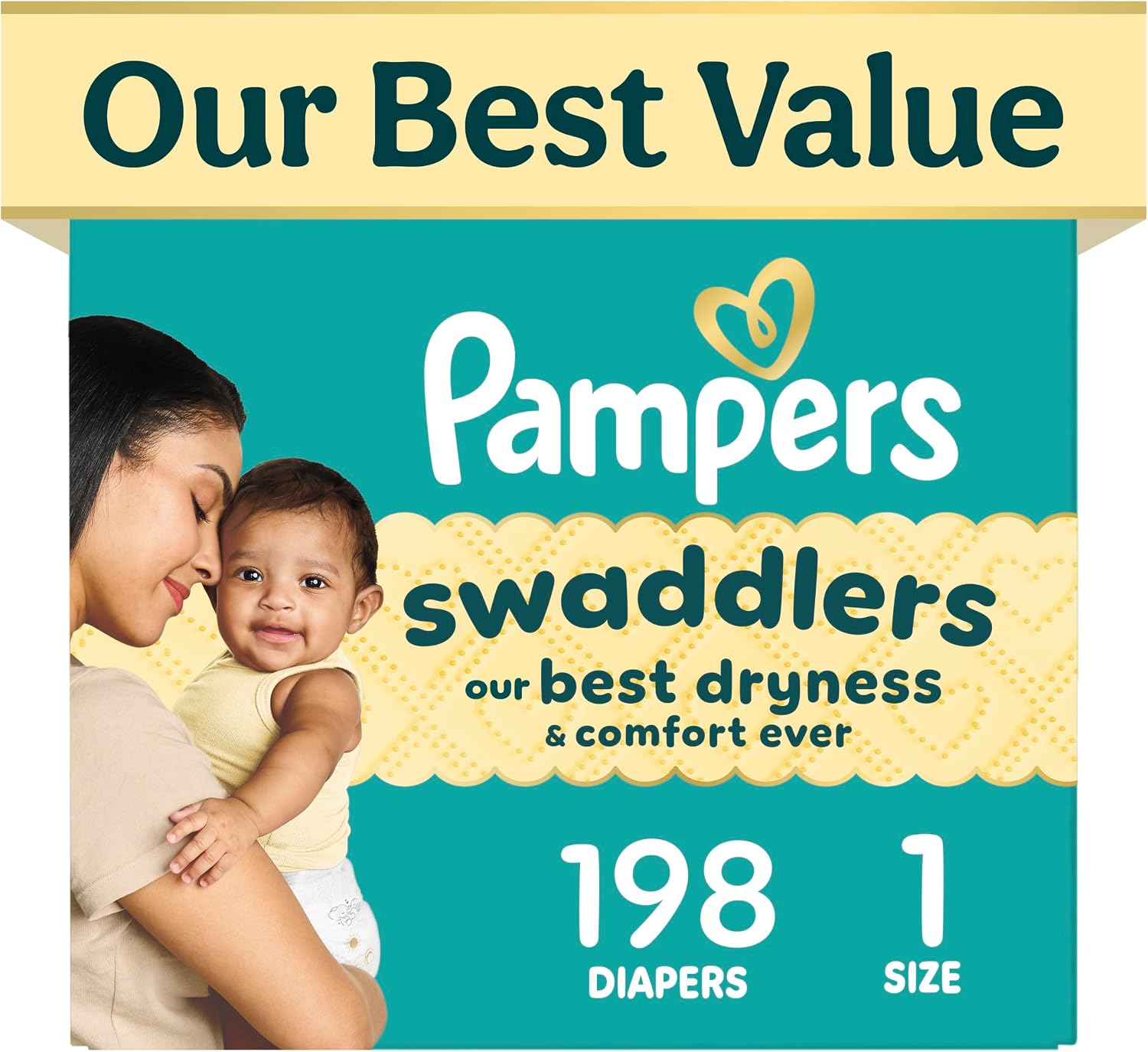 Pampers Swaddlers Newborn Diapers, Size Newborn (10 lbs), 84 Count, Fragrance Free, Hypoallergenic, Absorbent, Pediatrician Recommended, Skin Safe