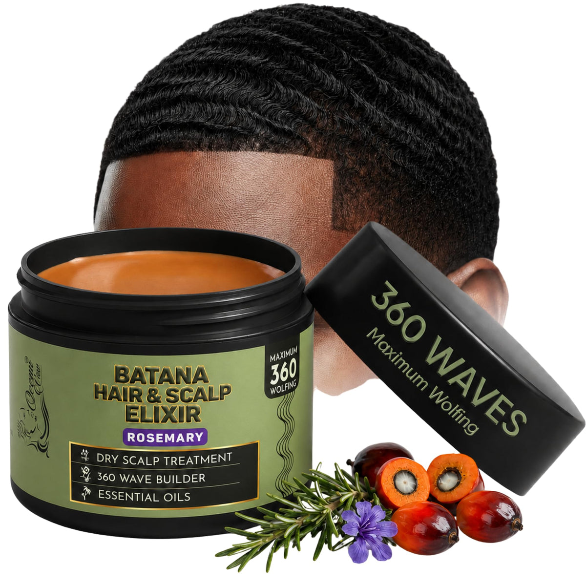 OCEAN VIEW DEEP WAVES POMADE - Premium Wave Grease, Wave Pomade for 360 Waves, Strong Hold Wave Cream for Men, Hydrating Hair Styling Product for Deep, Defined Waves, 4 oz Jar