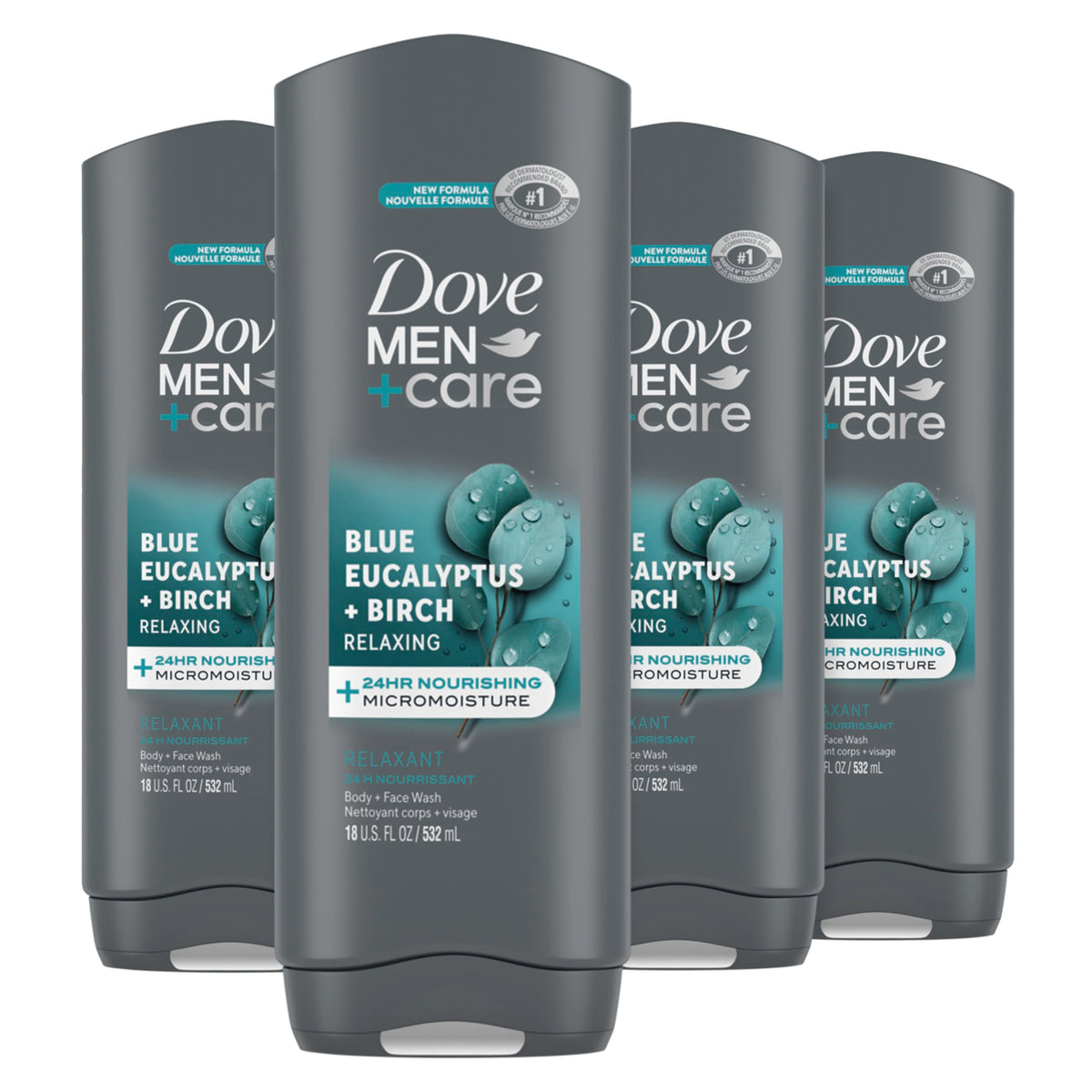 DOVE MEN Moisturizing Body Wash for Men, Eucalyptus + Cedar Oil, 26oz