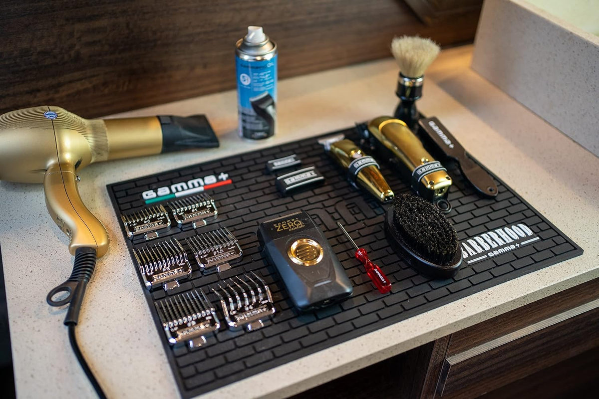 GAMMA+ Professional Barber Appliance Magnetic Mat and Station Organizer, Anti-Slip, Durable Hair Styling Tools