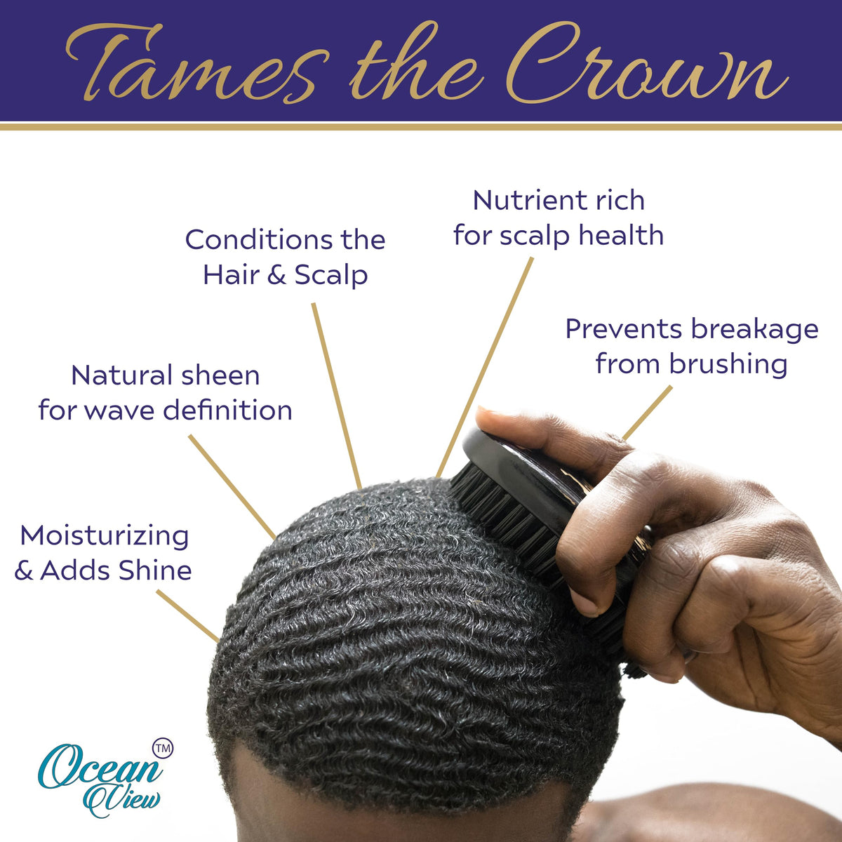 OCEAN VIEW DEEP WAVES POMADE- Water-Based Hair Cream for 360 Wave Training and Wolfing- Silky Smooth Application and Styling, Strong Hold, Easy Wash- Waver and Barber Accessories - 4oz Tin Can