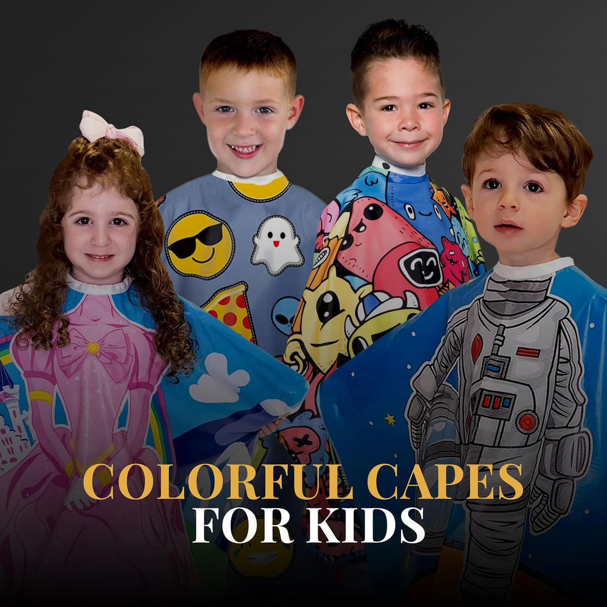 Betty Dain Kids Styling Haircut Cape, Social Kids Print, 30" x 36"