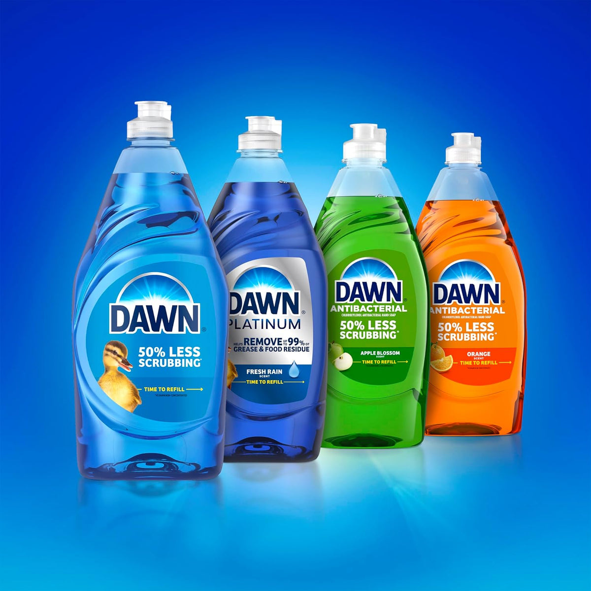 Dawn Ultra Dish Soap Refill Jug, Large Size Original Blue Liquid Dishwashing Detergent, Powerful Dish Soap for Grease, 51.5 oz
