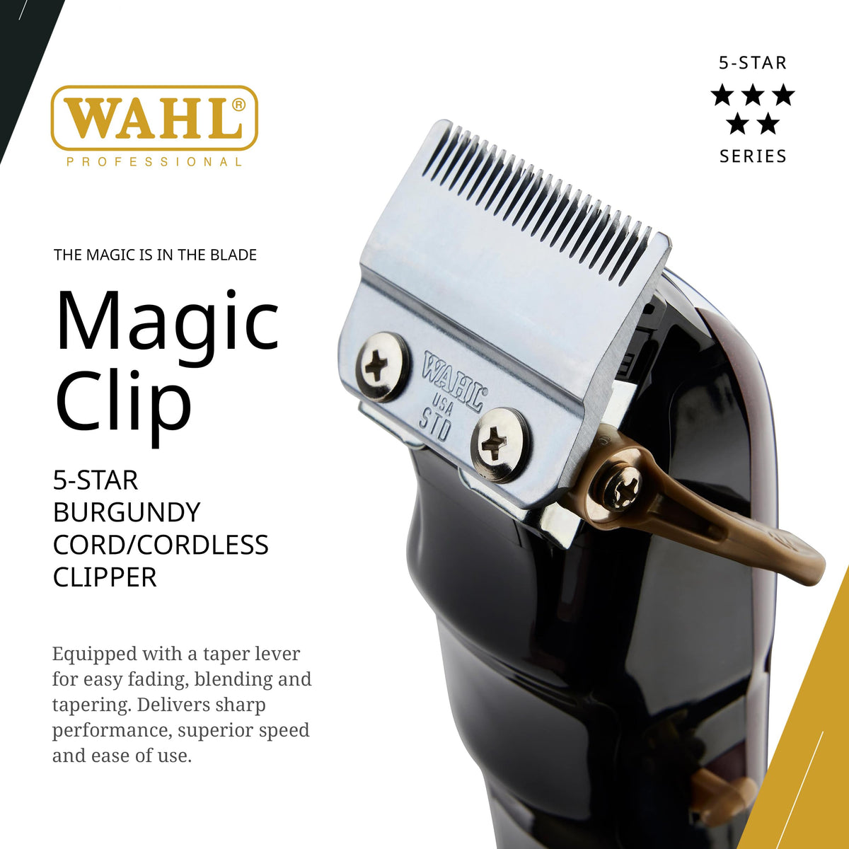 Wahl Professional 5 Star Magic Clip Cordless Clipper, Stagger-Tooth Blade