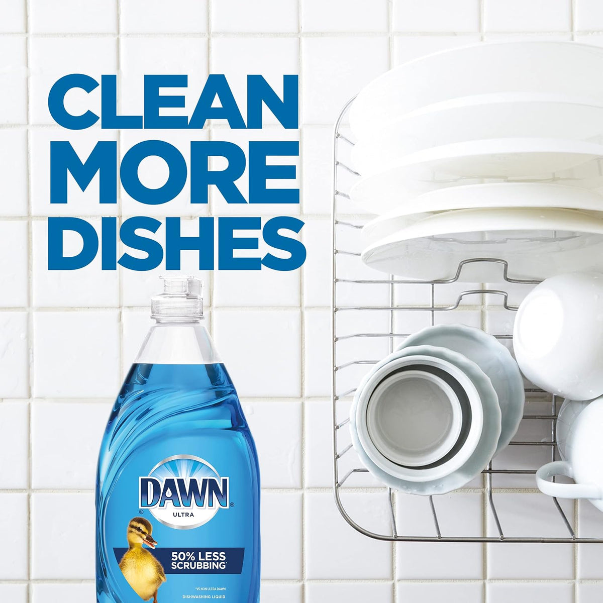 Dawn Ultra Dish Soap Refill Jug, Large Size Original Blue Liquid Dishwashing Detergent, Powerful Dish Soap for Grease, 51.5 oz