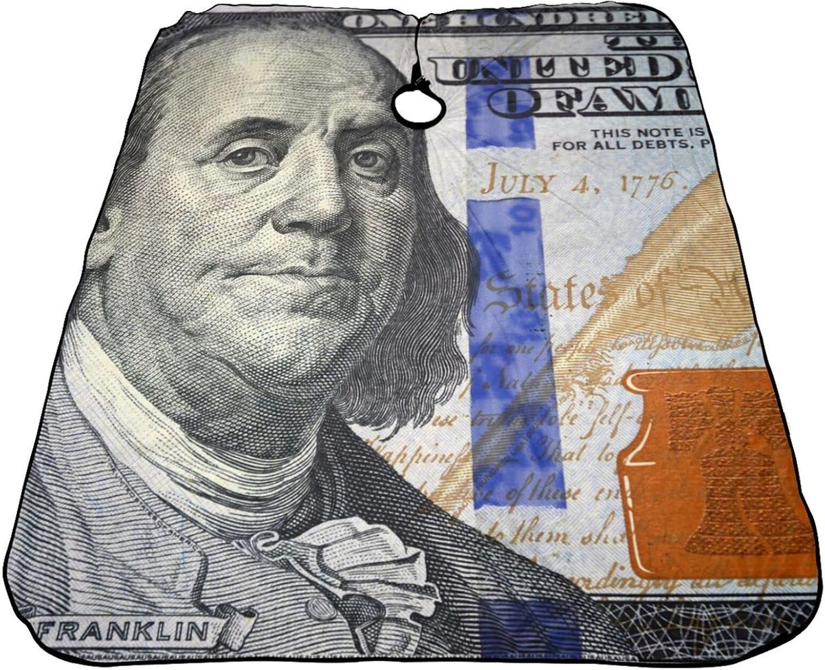 ONE TO PROMISE Professional Barber Cape with USA Dollar Bill Pattern, Waterproof Haircut Apron for Adult Men and Women, Lightweight Hairdresser Salon Cape for Hair Stylist, Barber, and Home Use