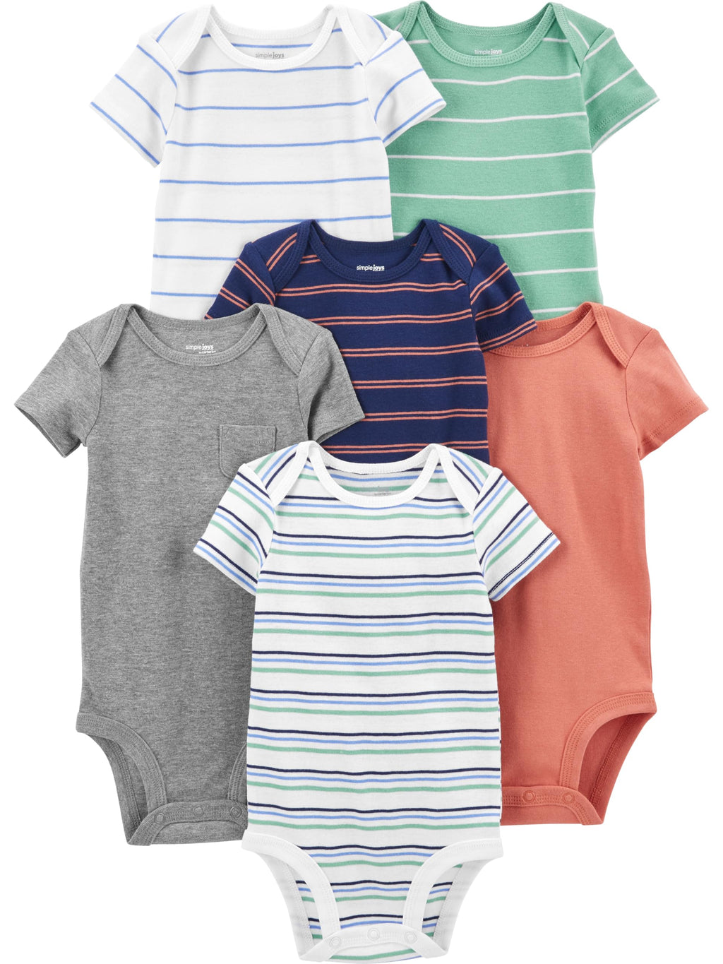 Simple Joys by Carter's Baby Boys 6-Pack Short-Sleeve Bodysuit